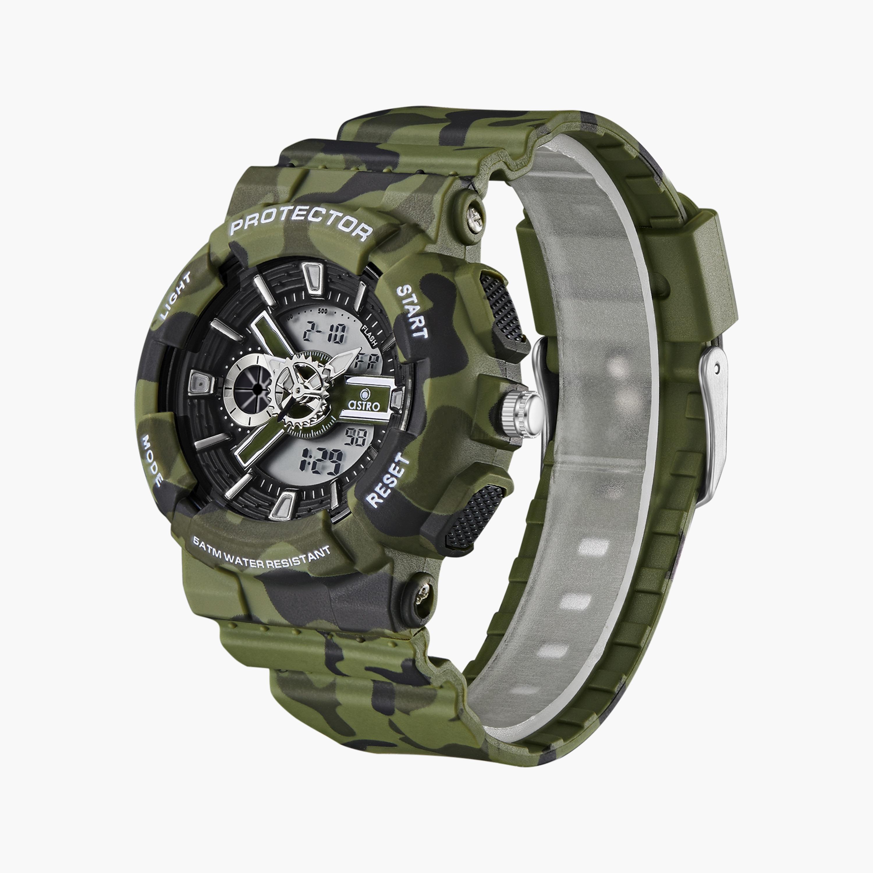 A23818-PPHHB | ساعة رقمية ذات انالوج للأطفال بسوار سيليكون بلون اخضر من أسترو-girls-accessories-watches-image-2