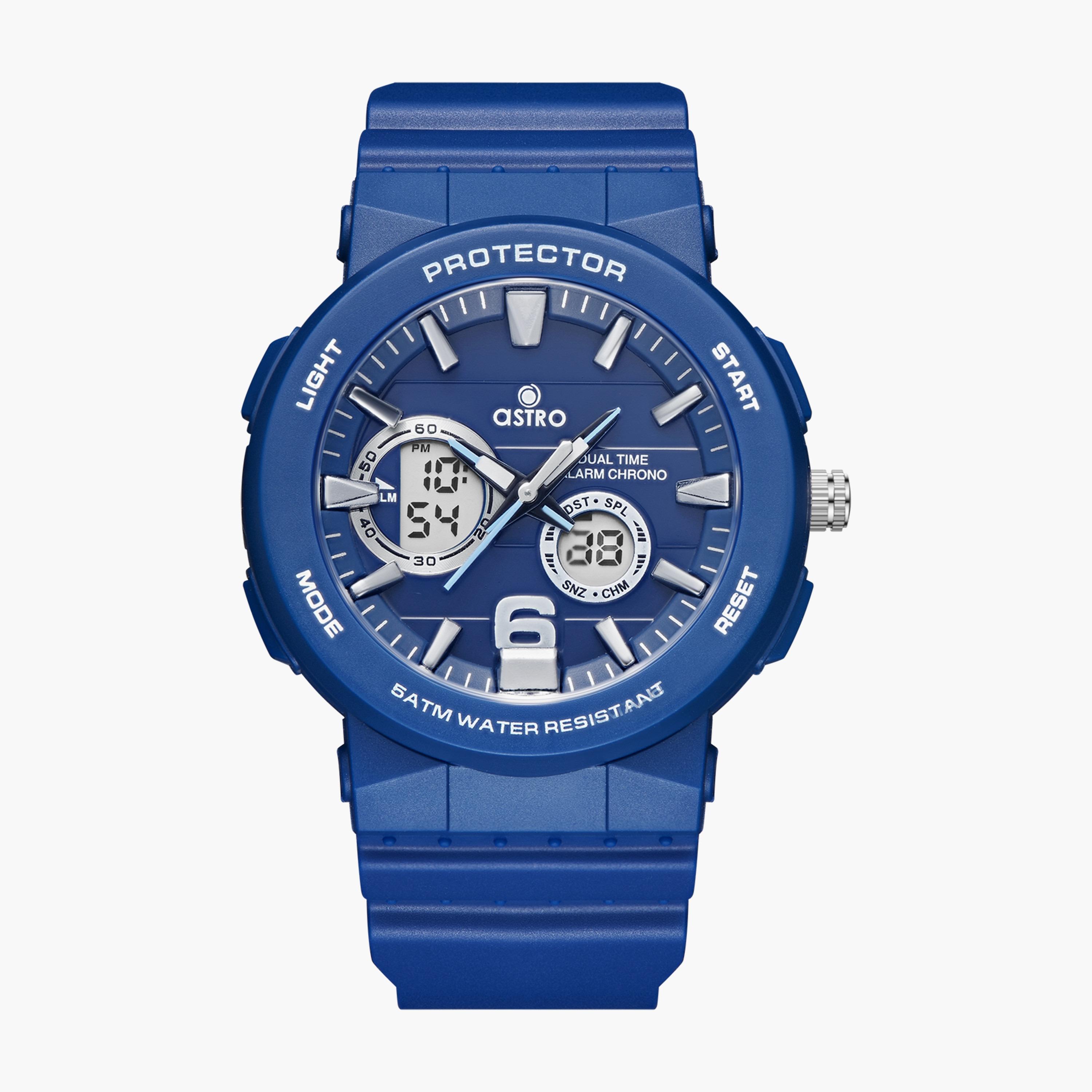 A23819-PPNN | ساعة رقمية ذات انالوج للأطفال بسوار سيليكون بلون ازرق من أسترو-girls-accessories-watches-image-1