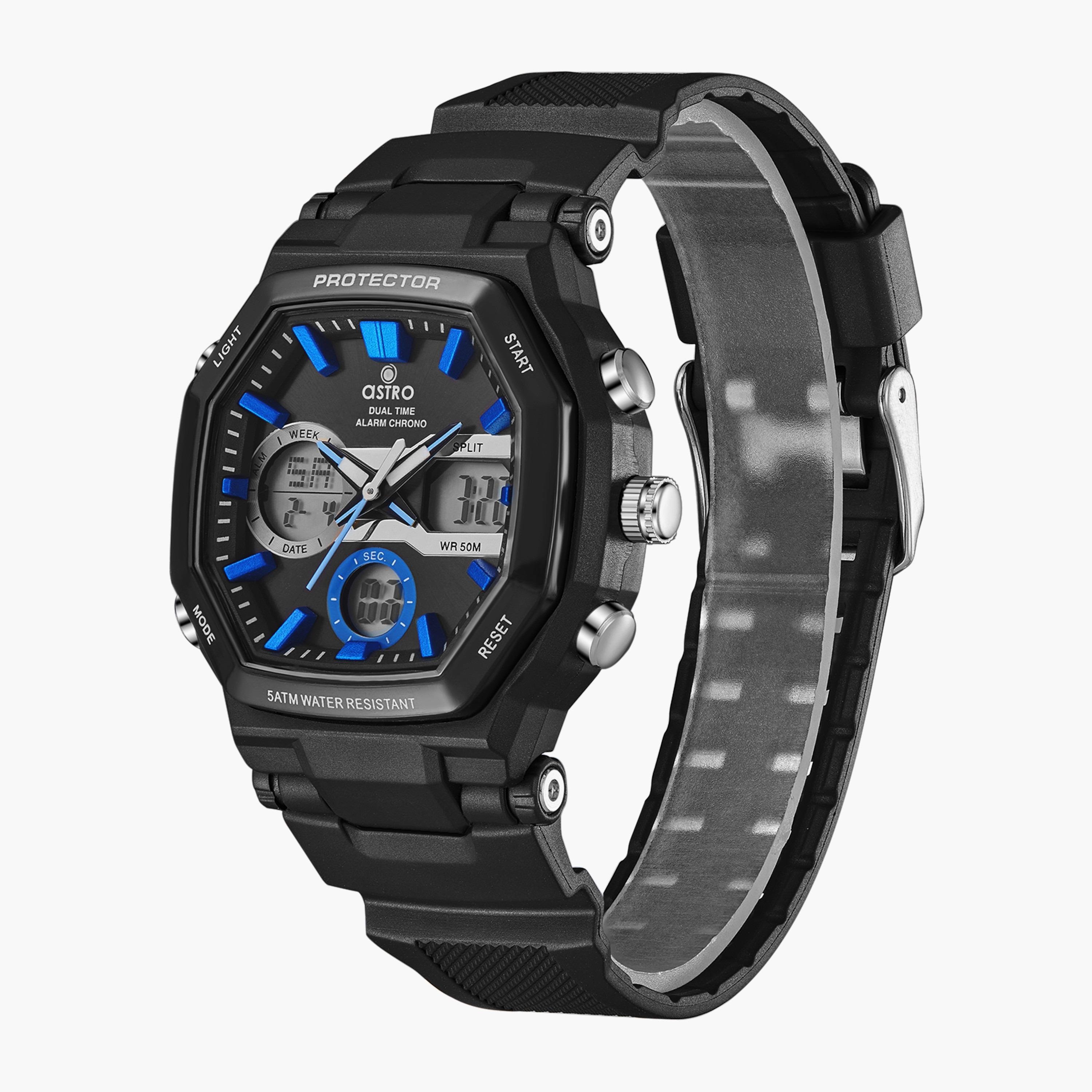 A23820-PPBB | ساعة رقمية ذات انالوج للأطفال بسوار سيليكون بلون اسود من أسترو-girls-accessories-watches-image-2
