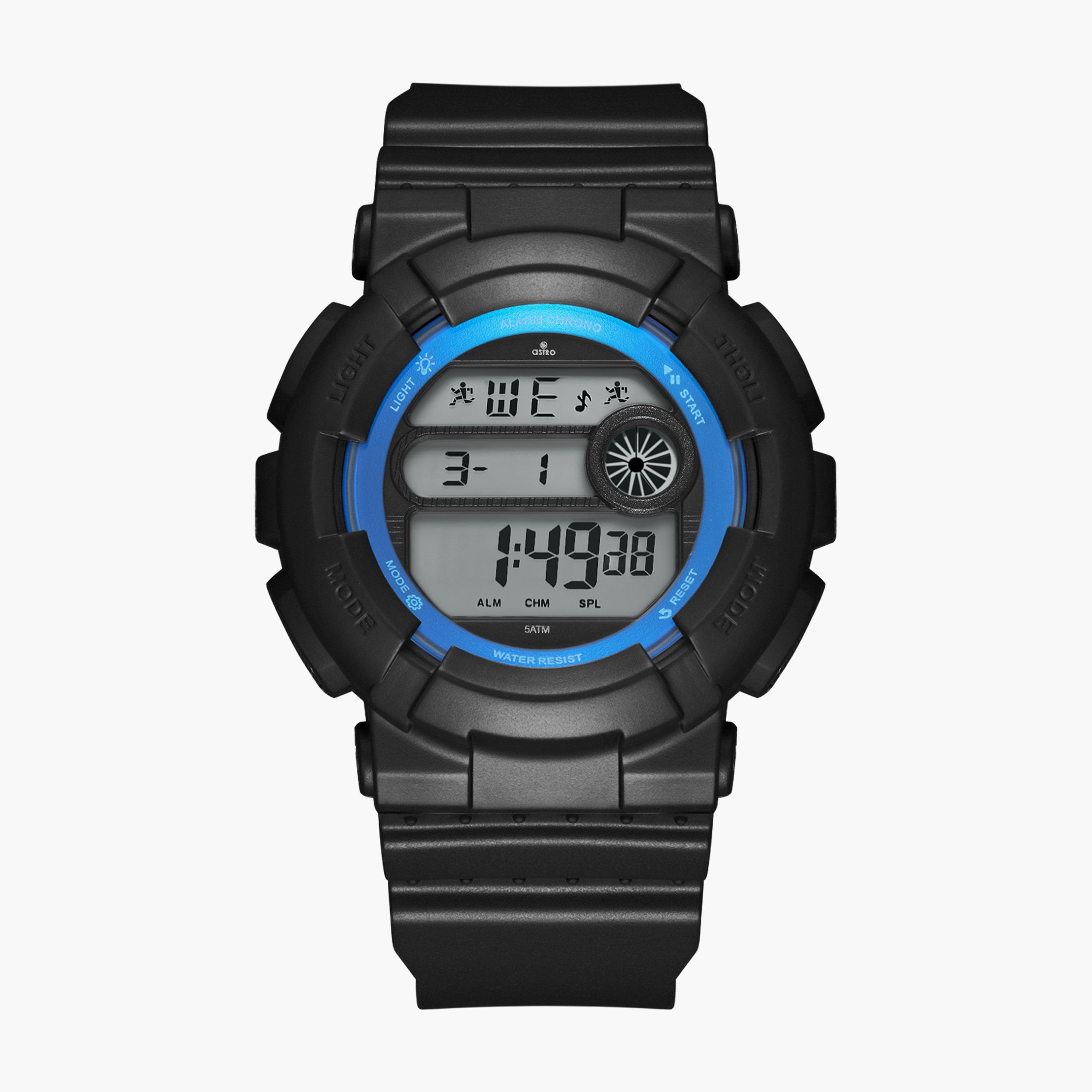 A23921-PPBBL | ساعة رقمية للأطفال بسوار سيليكون بلون اسود من أسترو-girls-accessories-watches-image-1
