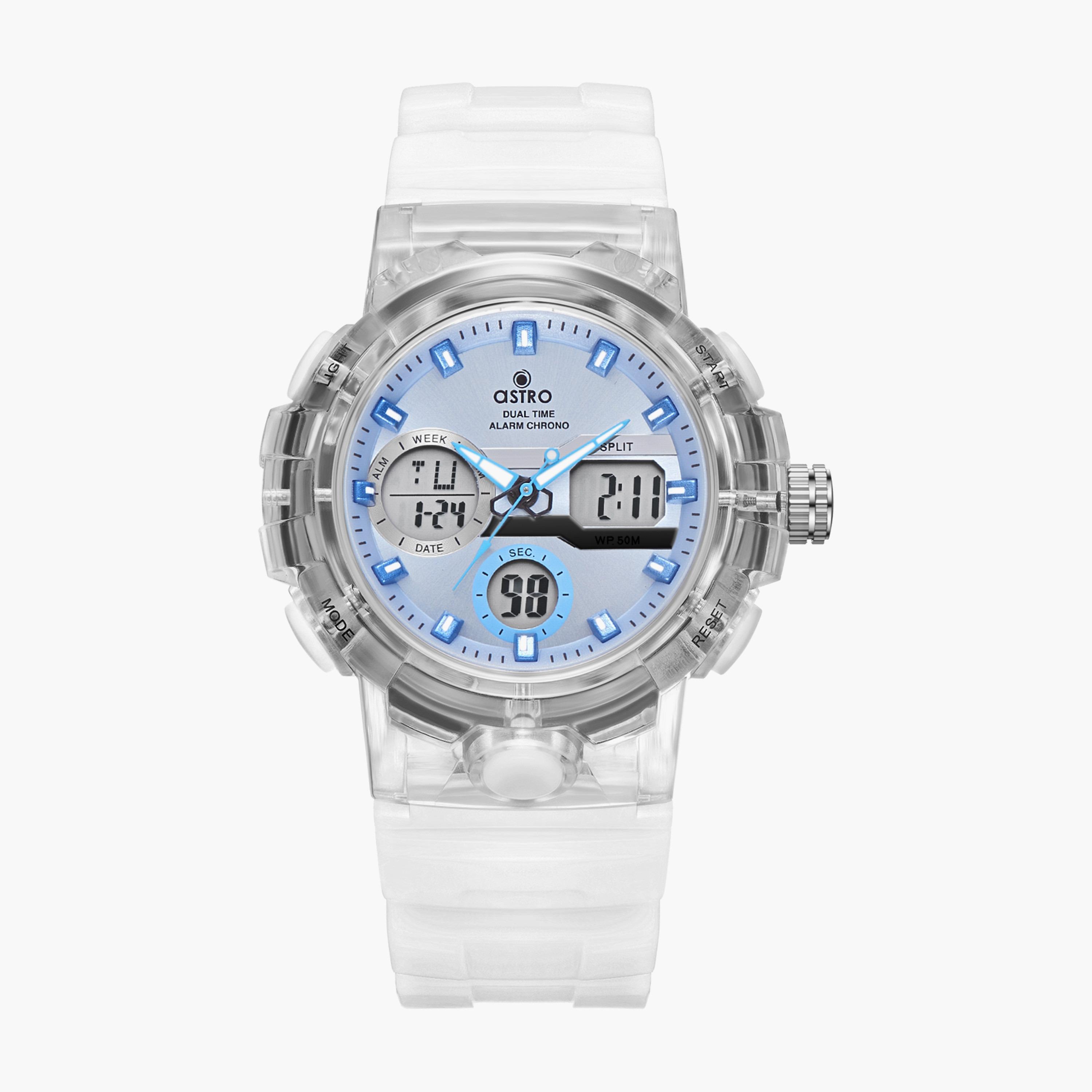 A23822-PPWL | ساعة رقمية ذات انالوج للأطفال بسوار سيليكون بلون ایبض من أسترو-girls-accessories-watches-image-1
