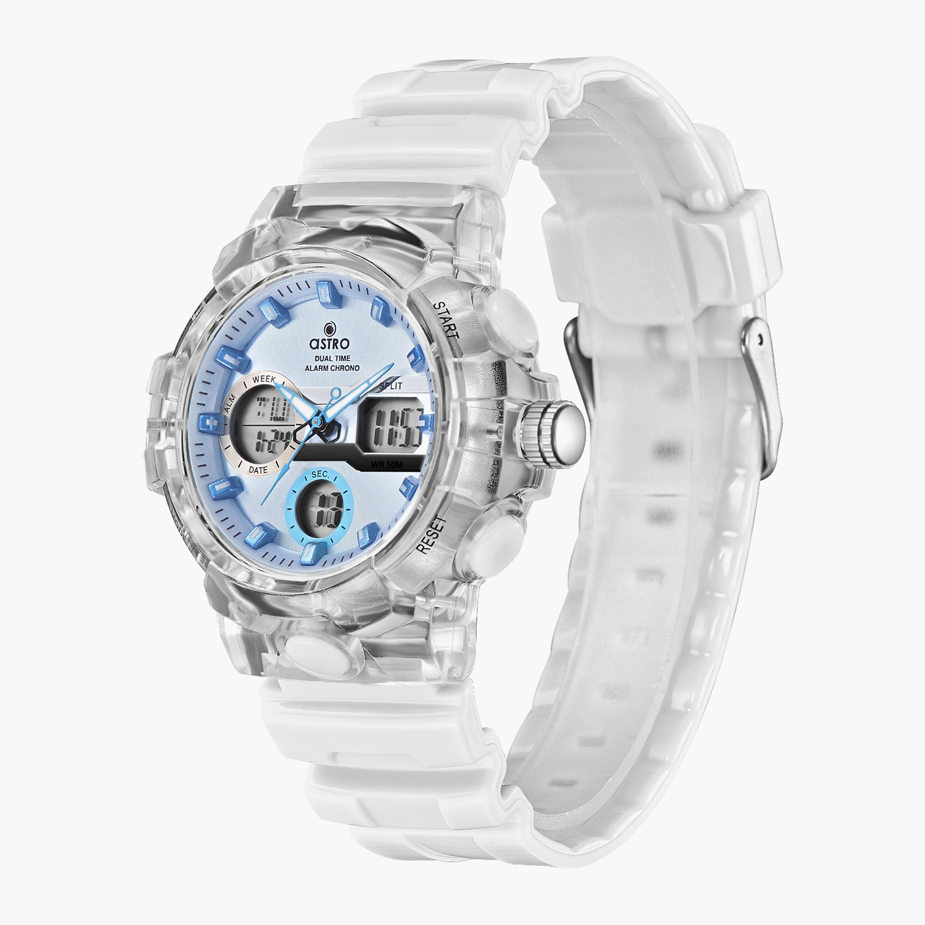A23822-PPWL | ساعة رقمية ذات انالوج للأطفال بسوار سيليكون بلون ایبض من أسترو-girls-accessories-watches-image-2