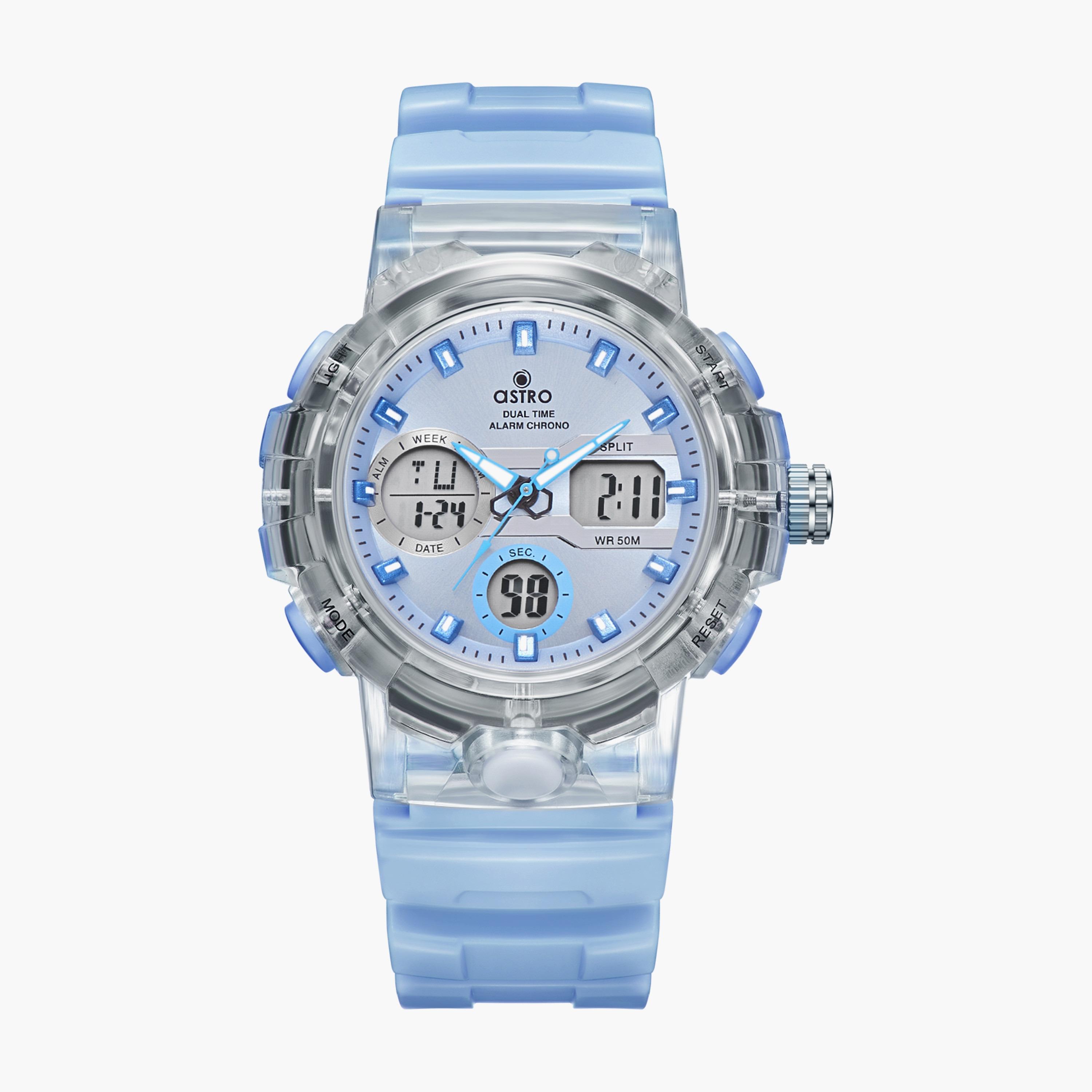 A23822-PPLL | ساعة رقمية ذات انالوج للأطفال بسوار سيليكون بلون ازرق من أسترو-girls-accessories-watches-image-1