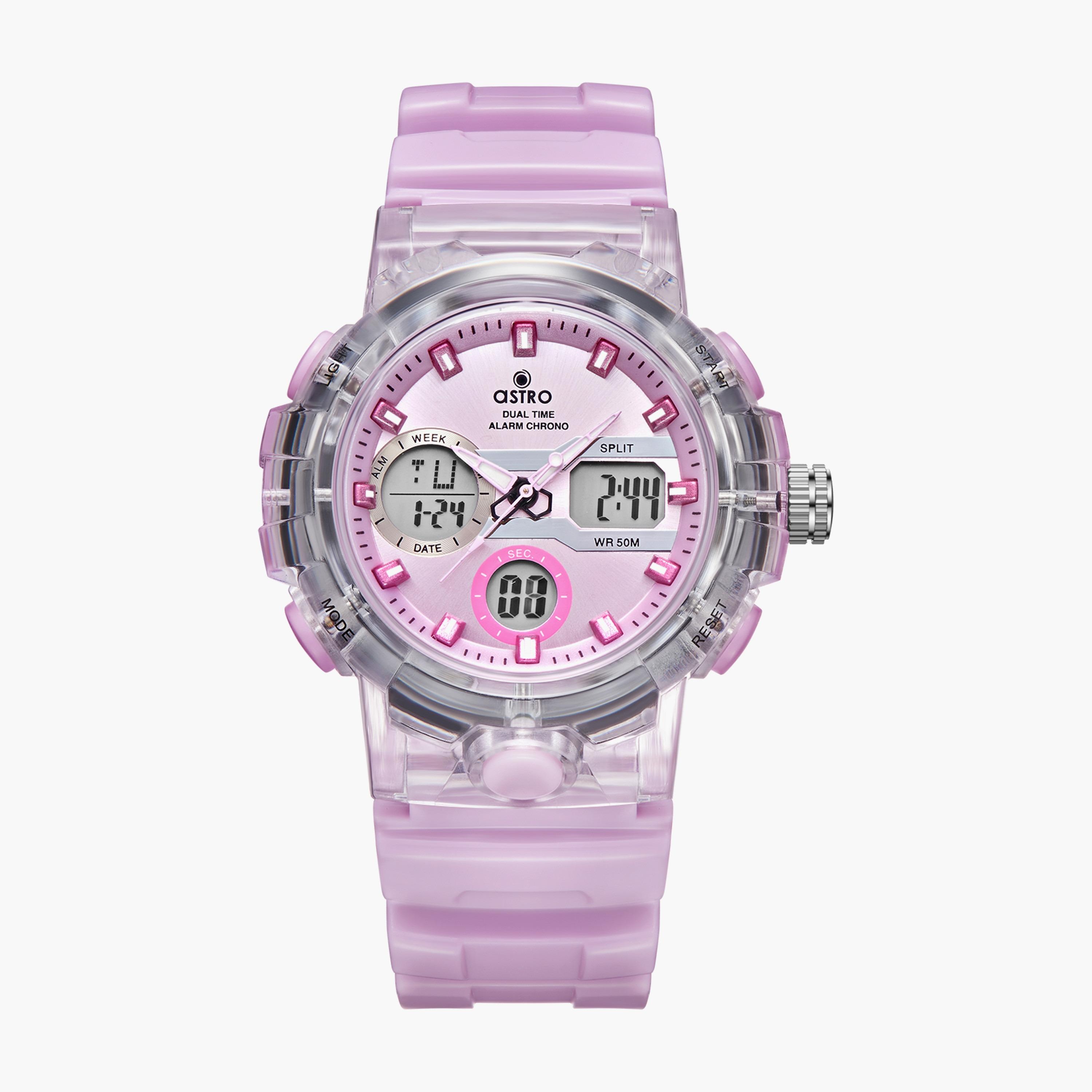 Astro Kids Pink Analog-Digital Silicone Strap Watch | A23822-PPPP-girls-accessories-watches-image-1