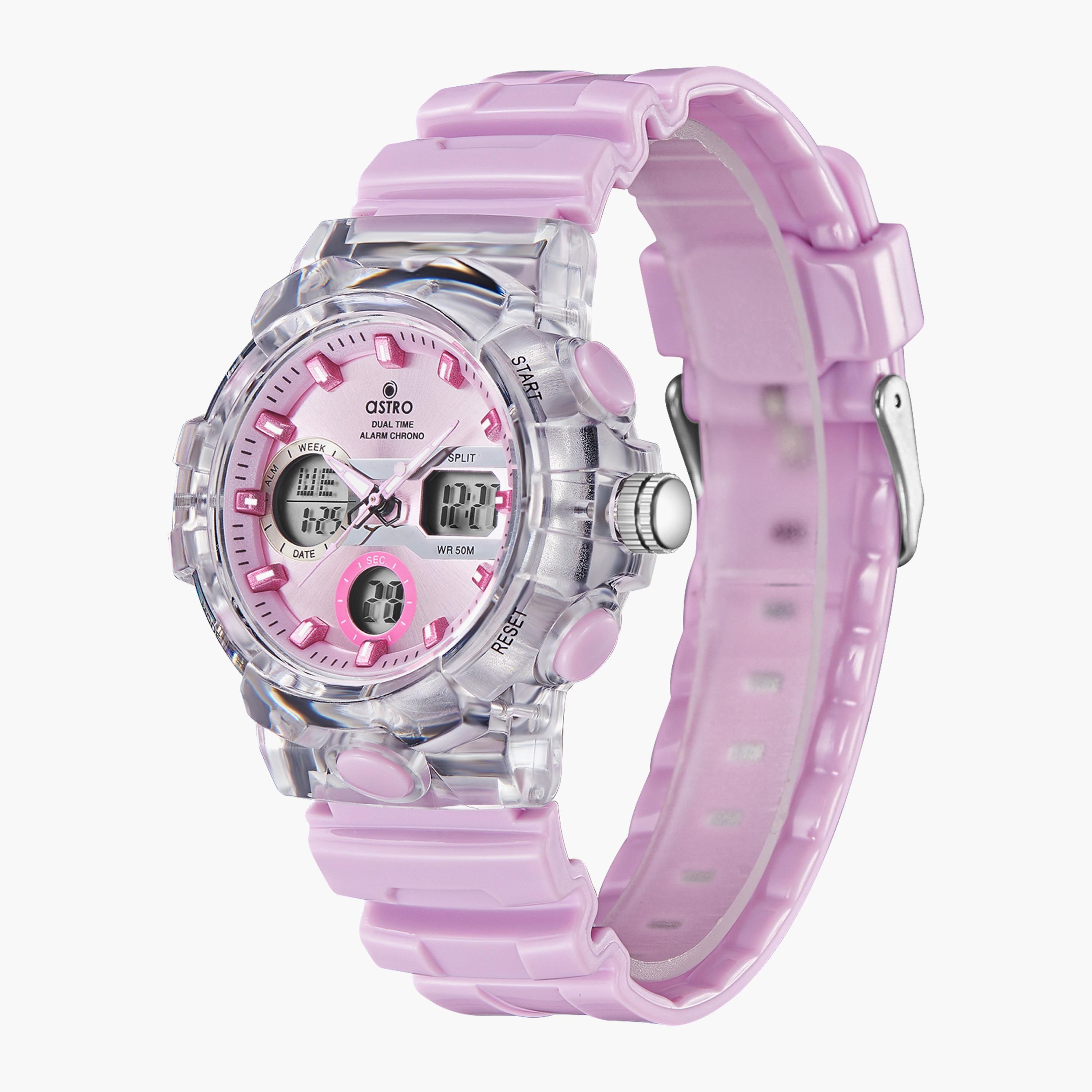 Astro Kids Pink Analog-Digital Silicone Strap Watch | A23822-PPPP-girls-accessories-watches-image-2