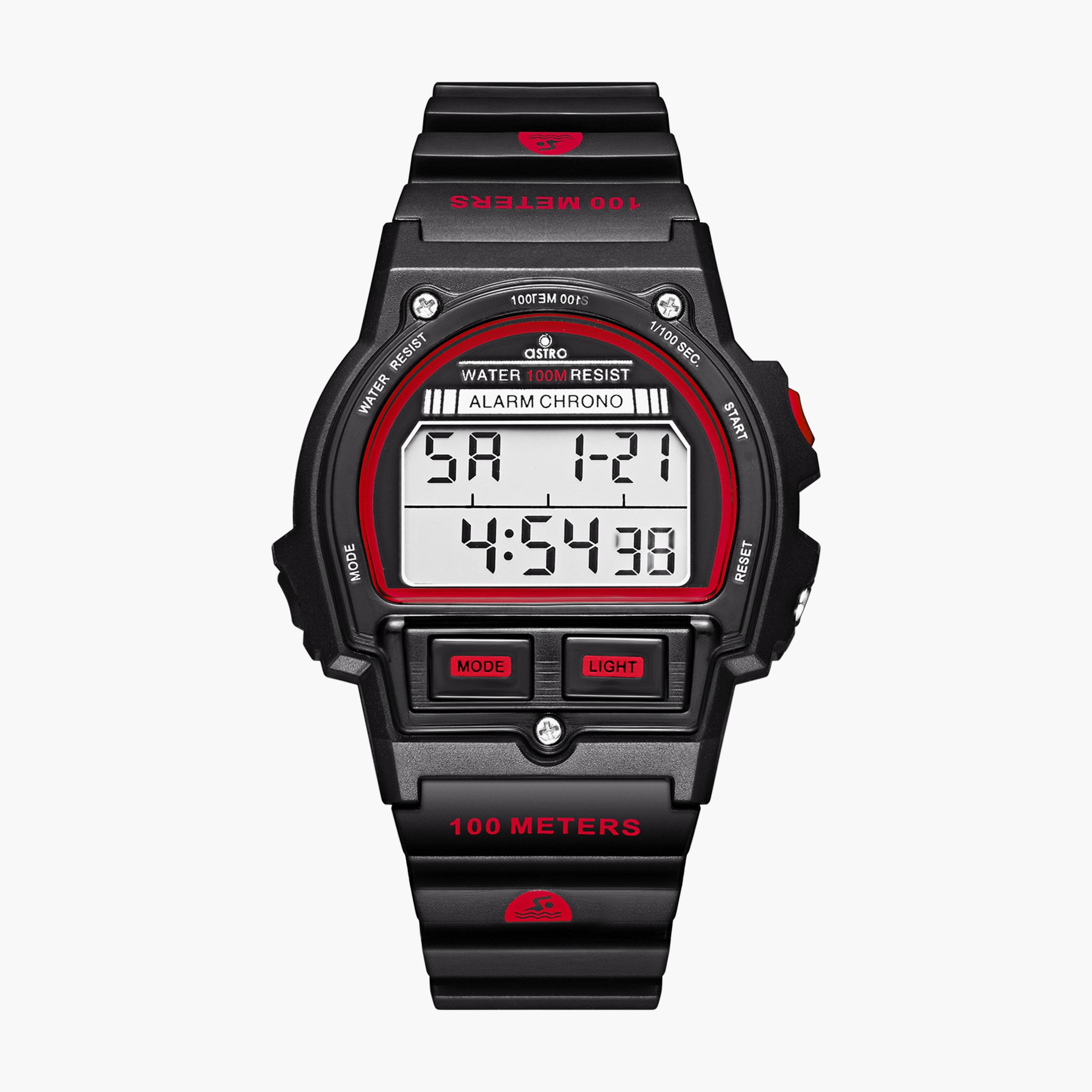 Astro Kids Black Digital Silicone Strap Watch | A23923-PPBBR-girls-accessories-watches-image-1
