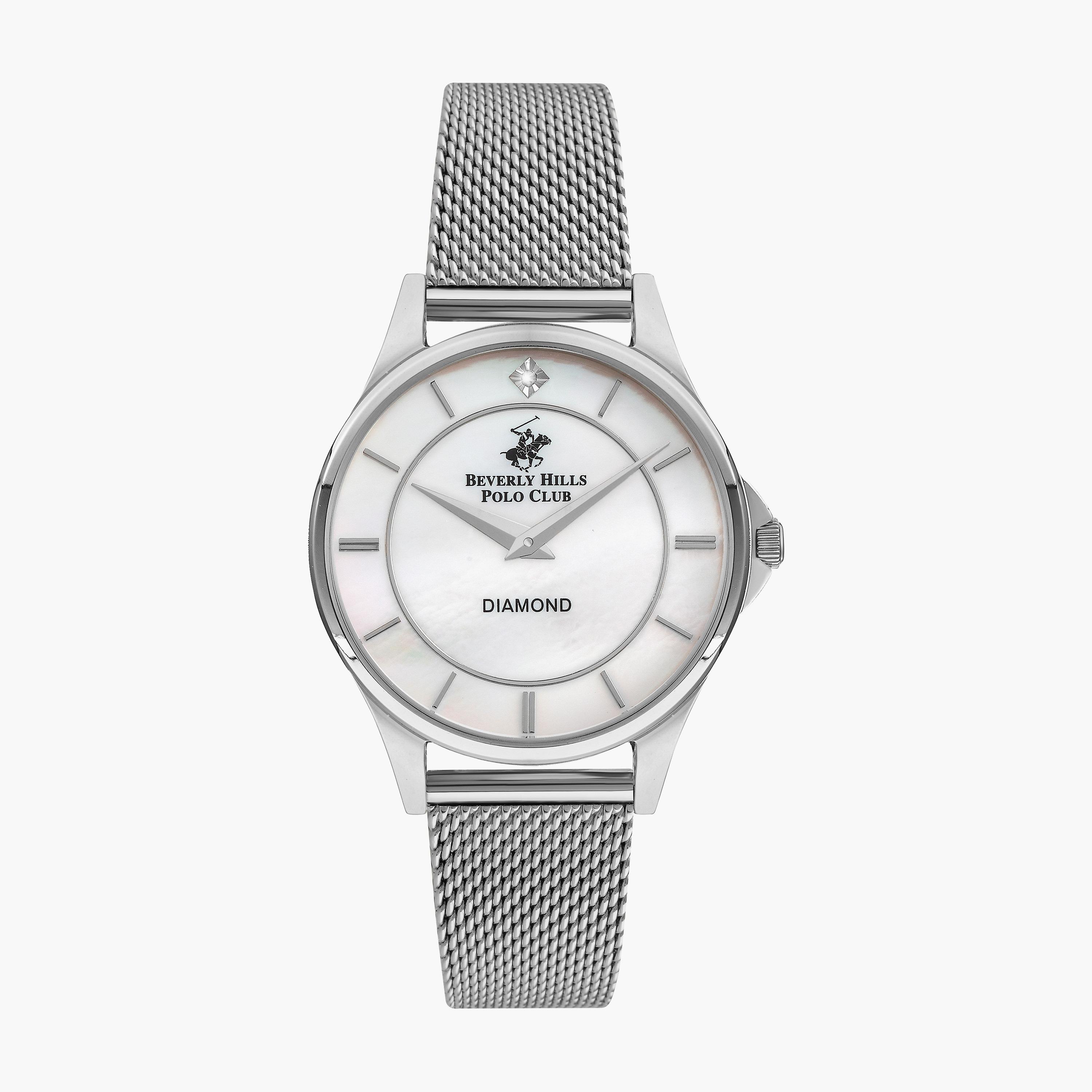 BP3242X.320 | ساعة أنالوج من بيفرلي هيلز بولو كلوب للنساء بسوار شبكي فضي-women-watchesandjewellery-watches-image-1