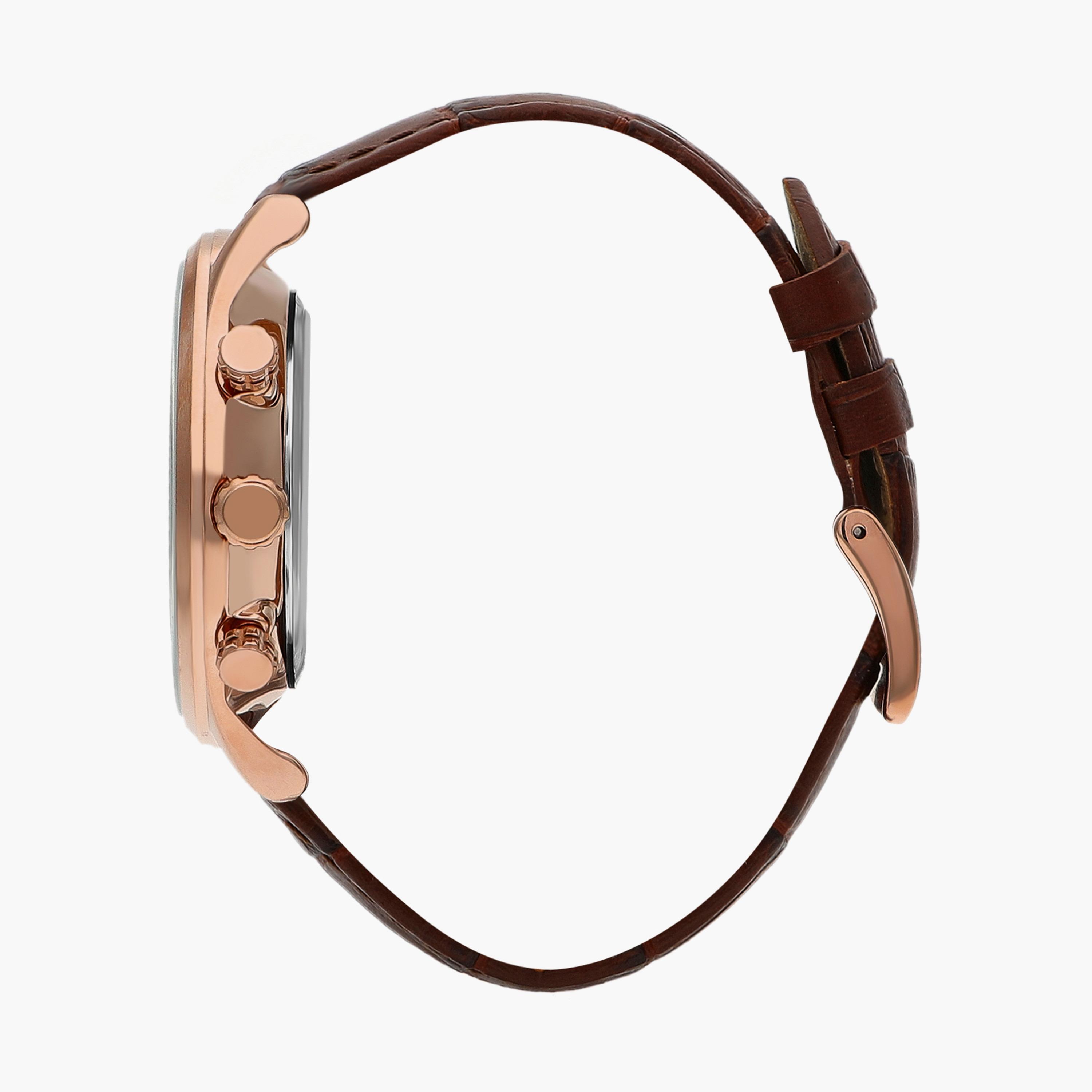 Beverly Hills Polo Club Men's Brown Chronograph Leather Strap Watch | BP3371X.492-men-watchesandjewellery-watches-image-2