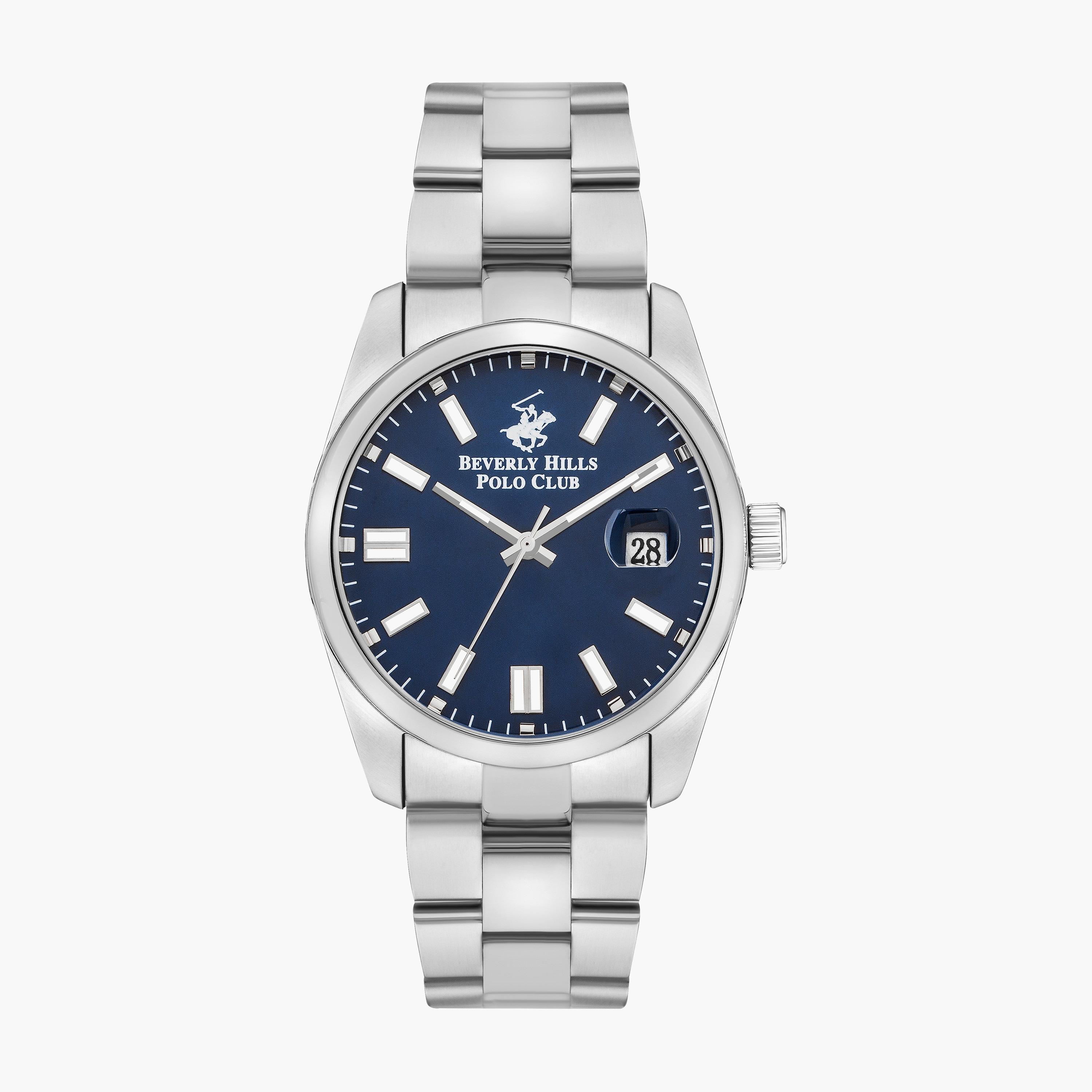 Beverly Hills Polo Club Men's Silver Analog Stainless Steel Strap Watch | BP3373X.390-men-watchesandjewellery-watches-image-1