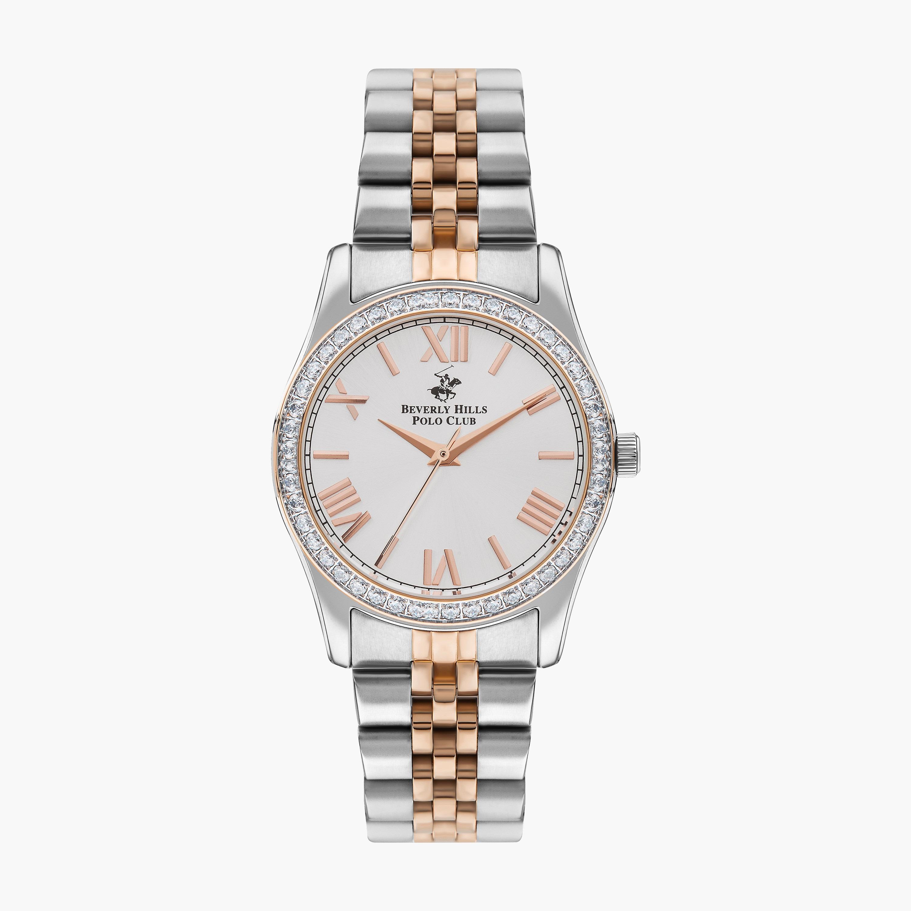 Beverly Hills Polo Club Women's Silver & Rose Gold Analog Stainless Steel Strap Watch | BP3383C.530-women-watchesandjewellery-watches-image-1