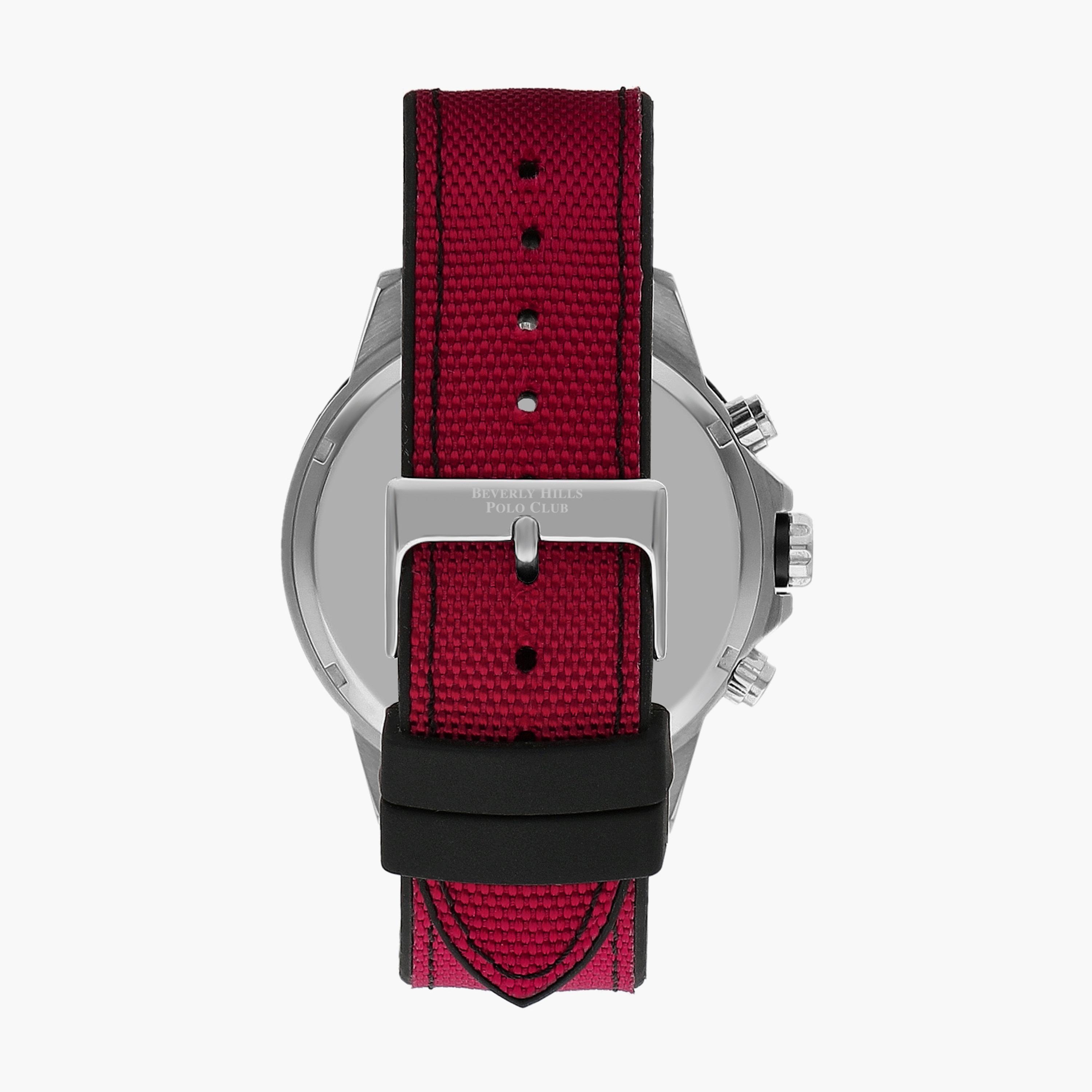 BP3402X.358 | ساعة كرونوغراف من بيفرلي هيلز بولو كلوب بعقارب وسوار ناتو احمر للرجال-men-watchesandjewellery-watches-image-3
