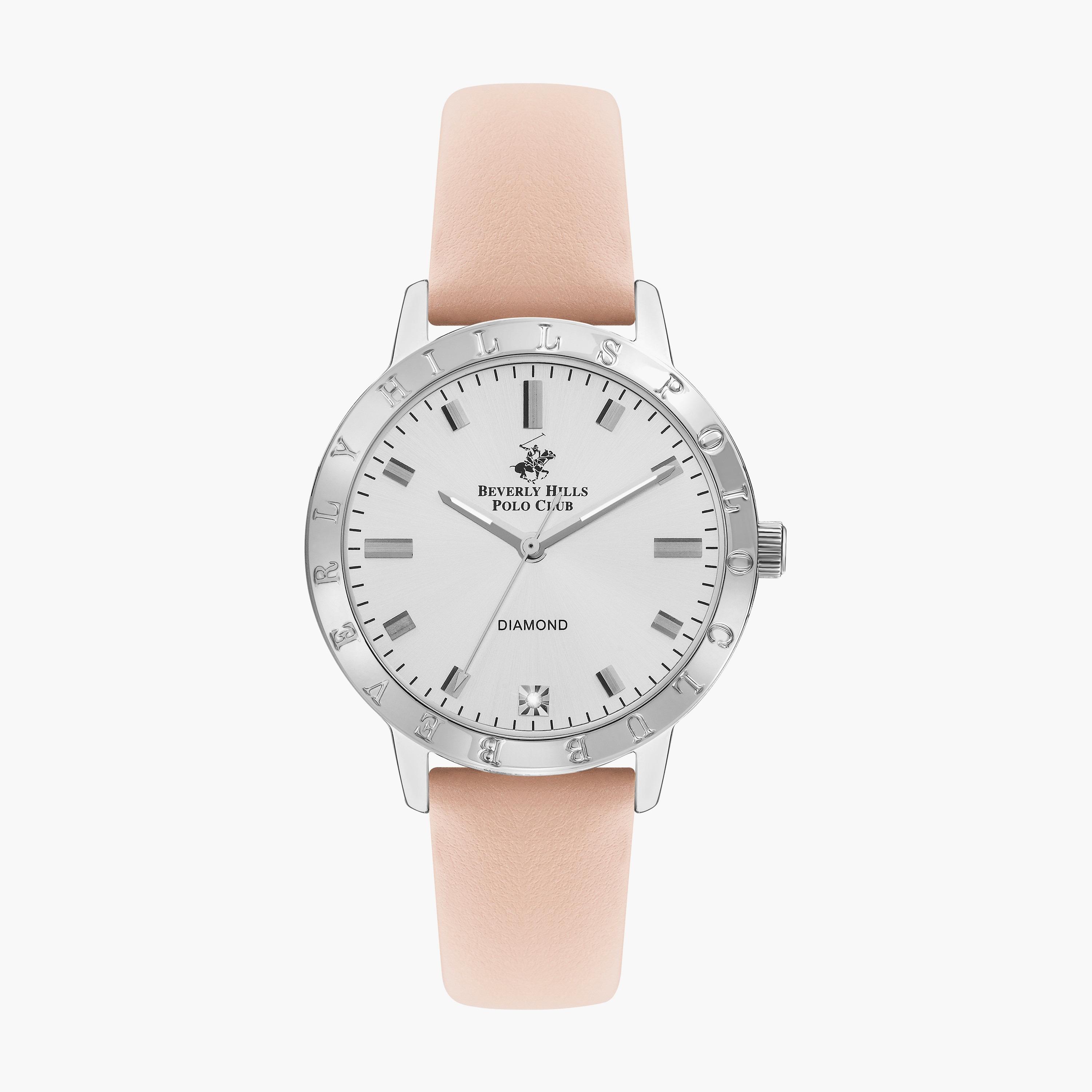 BP3387C.338 | ساعة أنالوج من بيفرلي هيلز بولو كلوب بعقارب وسوار جلدي وردي للنساء-women-watchesandjewellery-watches-image-1