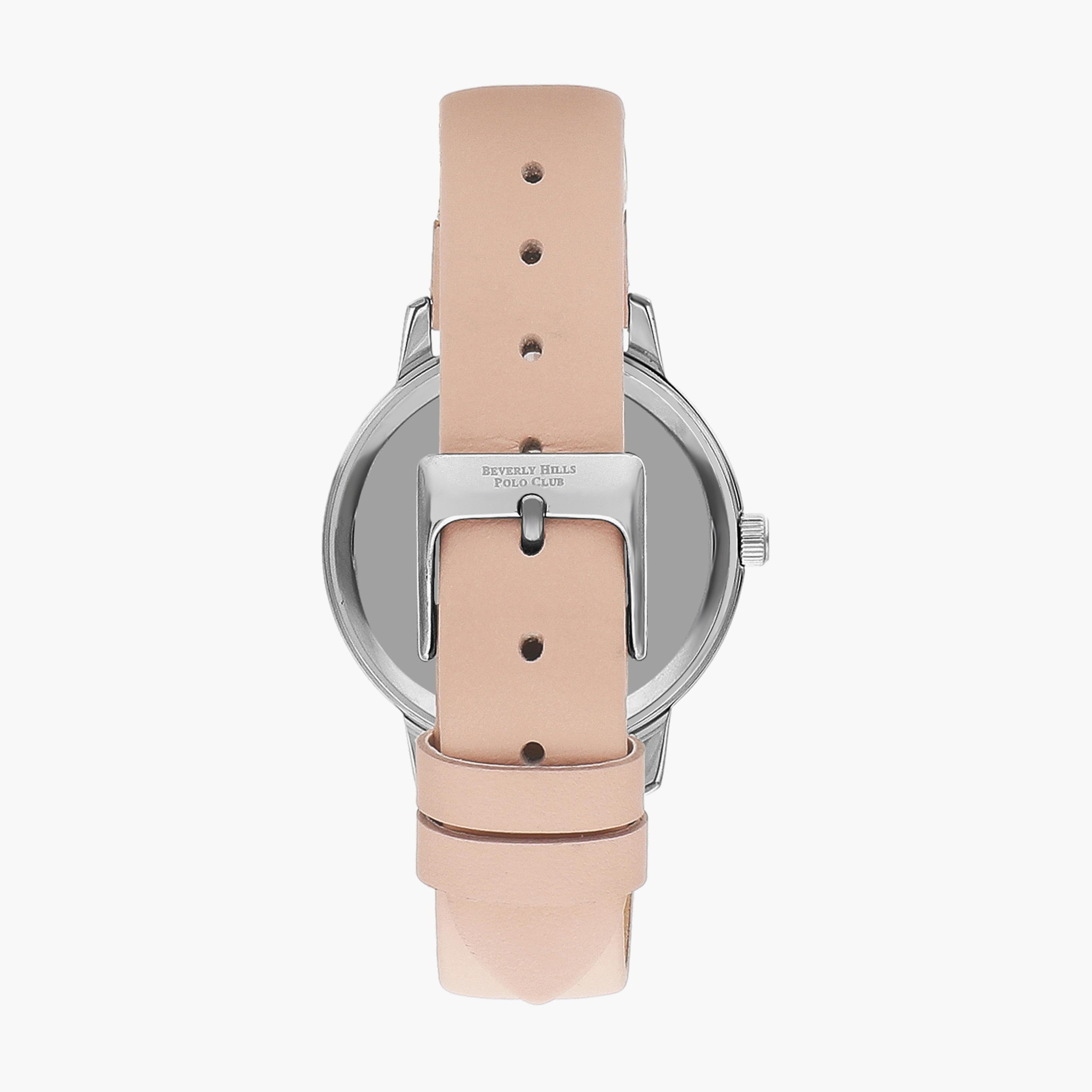 BP3387C.338 | ساعة أنالوج من بيفرلي هيلز بولو كلوب بعقارب وسوار جلدي وردي للنساء-women-watchesandjewellery-watches-image-3