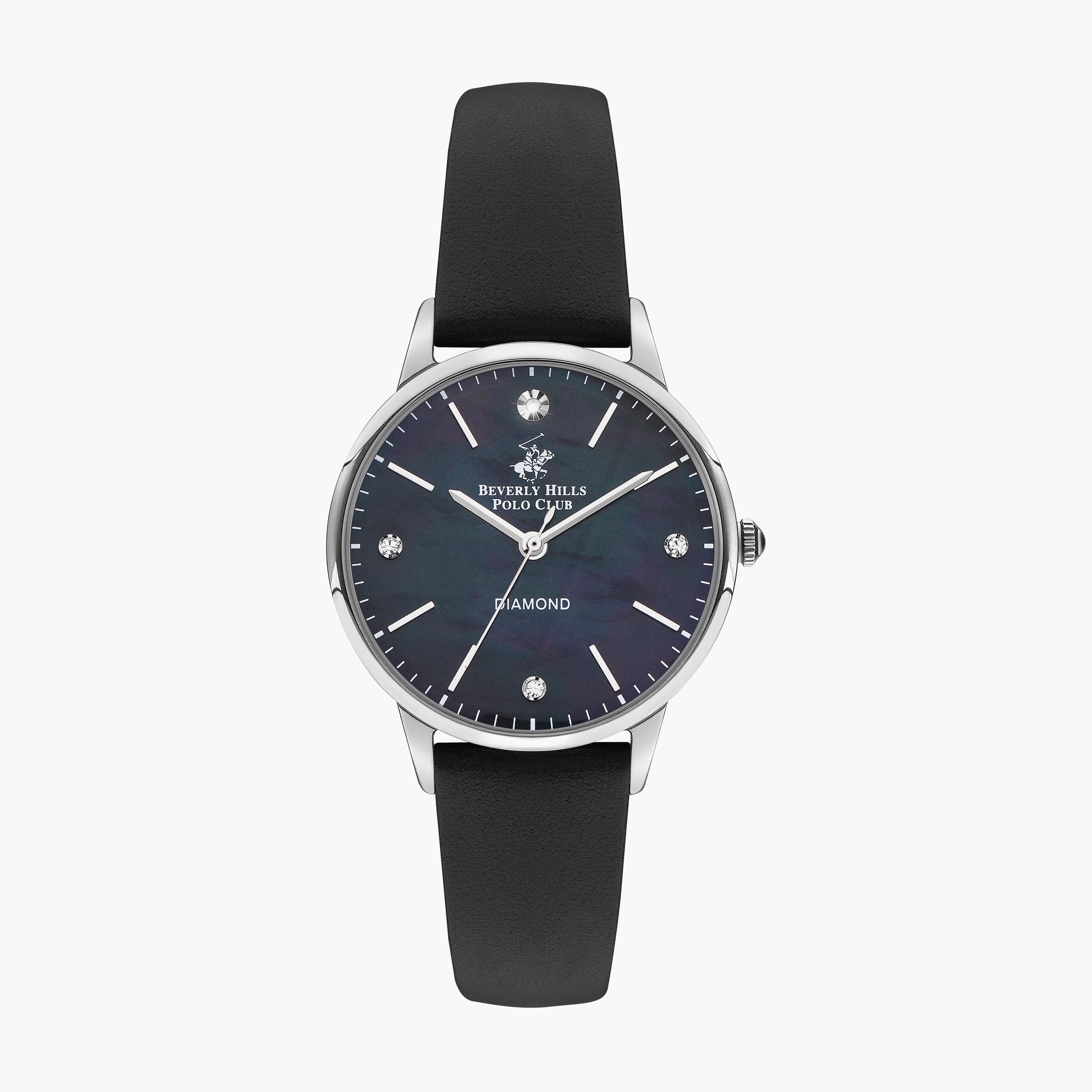 Beverly Hills Polo Club Black Analog Leather Strap Watch | BP3392C.351 | 33 MM-women-watchesandjewellery-watches-image-1