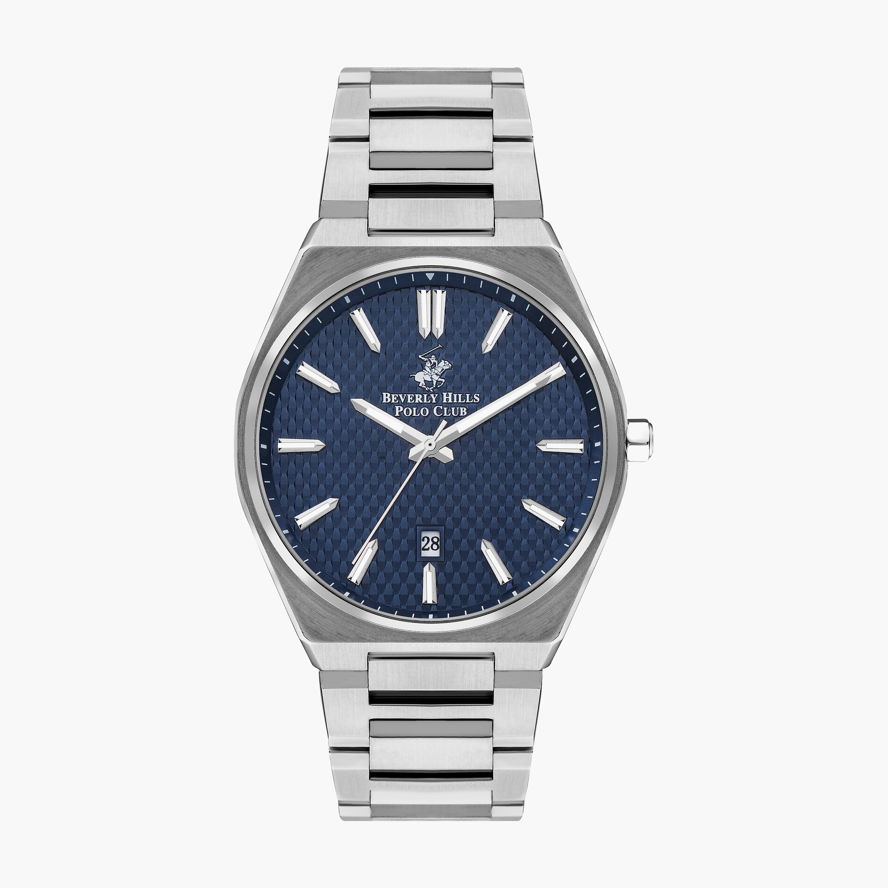 Beverly Hills Polo Club Men's Silver Analog Stainless Steel Strap Watch | BP3503X.390-men-watchesandjewellery-watches-image-1