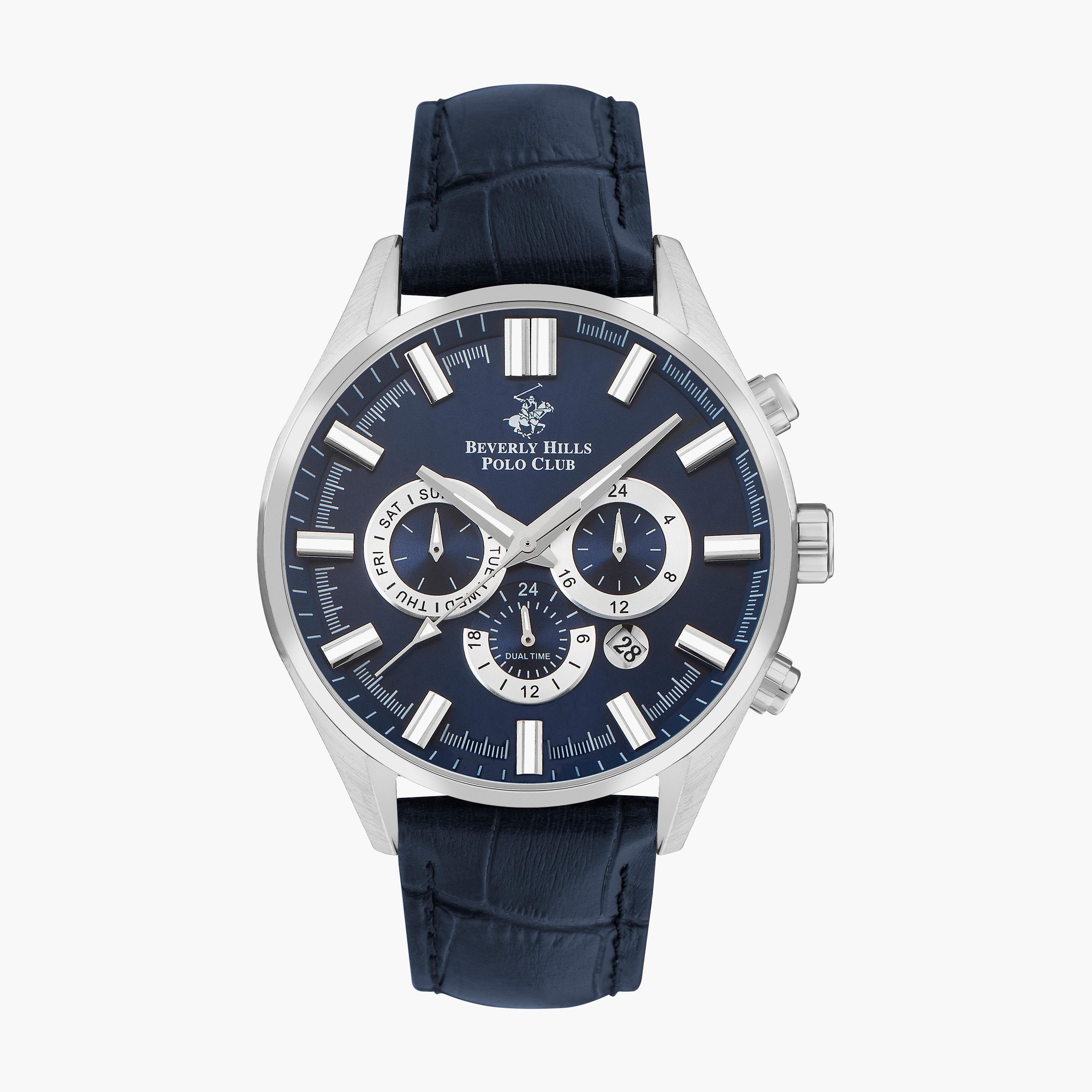 BP3504X.399 | "ساعة" كرونوغراف من بيفرلي هيلز بولو كلوب بعقارب وسوار جلدي کحلي للرجال-men-watchesandjewellery-watches-image-1