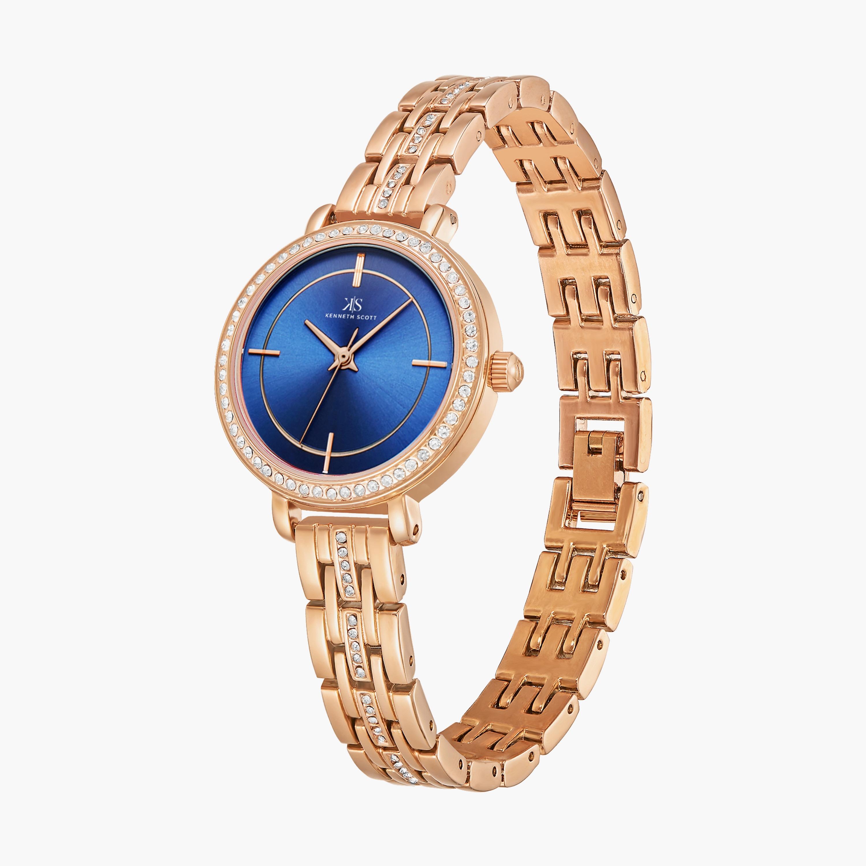 K23532-RBKN | ساعة أنالوج ذهبية وردية بسوار ستانلس ستيل من كينيث سكوت-women-watchesandjewellery-watches-image-2
