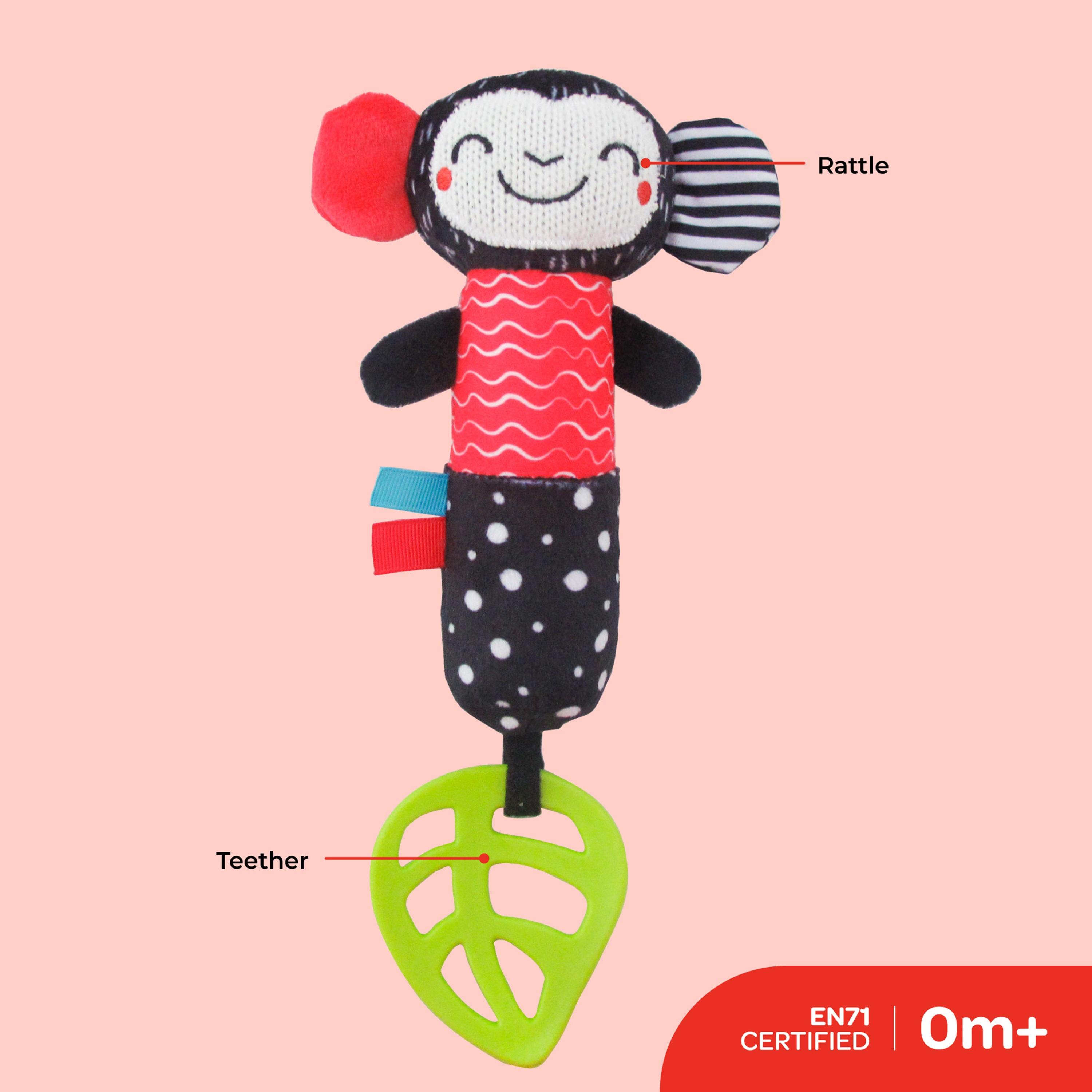 Moon Soft Rattle Plush Toy, Monkey -toys-babyandtoddlertoys-rattlesandteethers-image-2