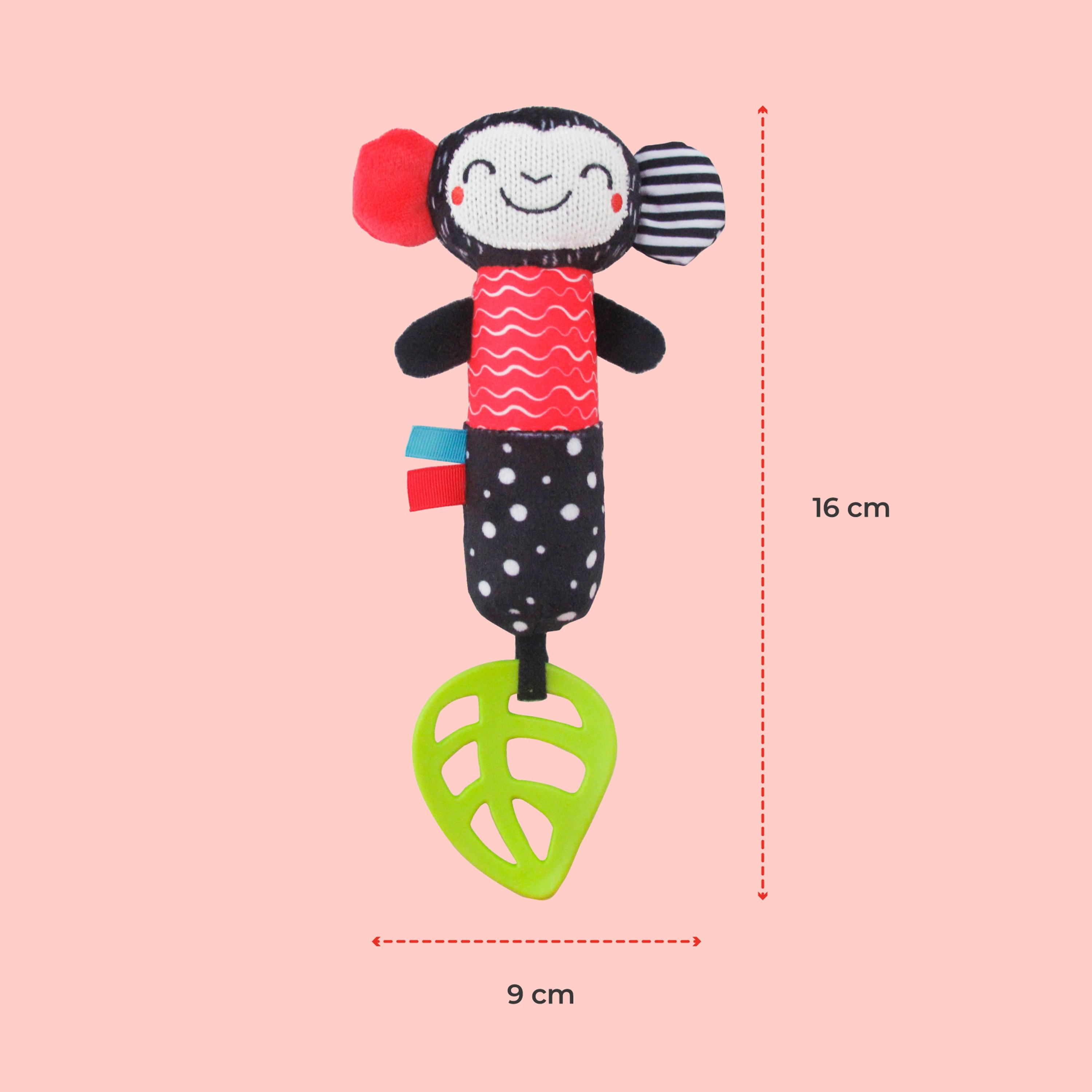 Moon Soft Rattle Plush Toy, Monkey -toys-babyandtoddlertoys-rattlesandteethers-image-4