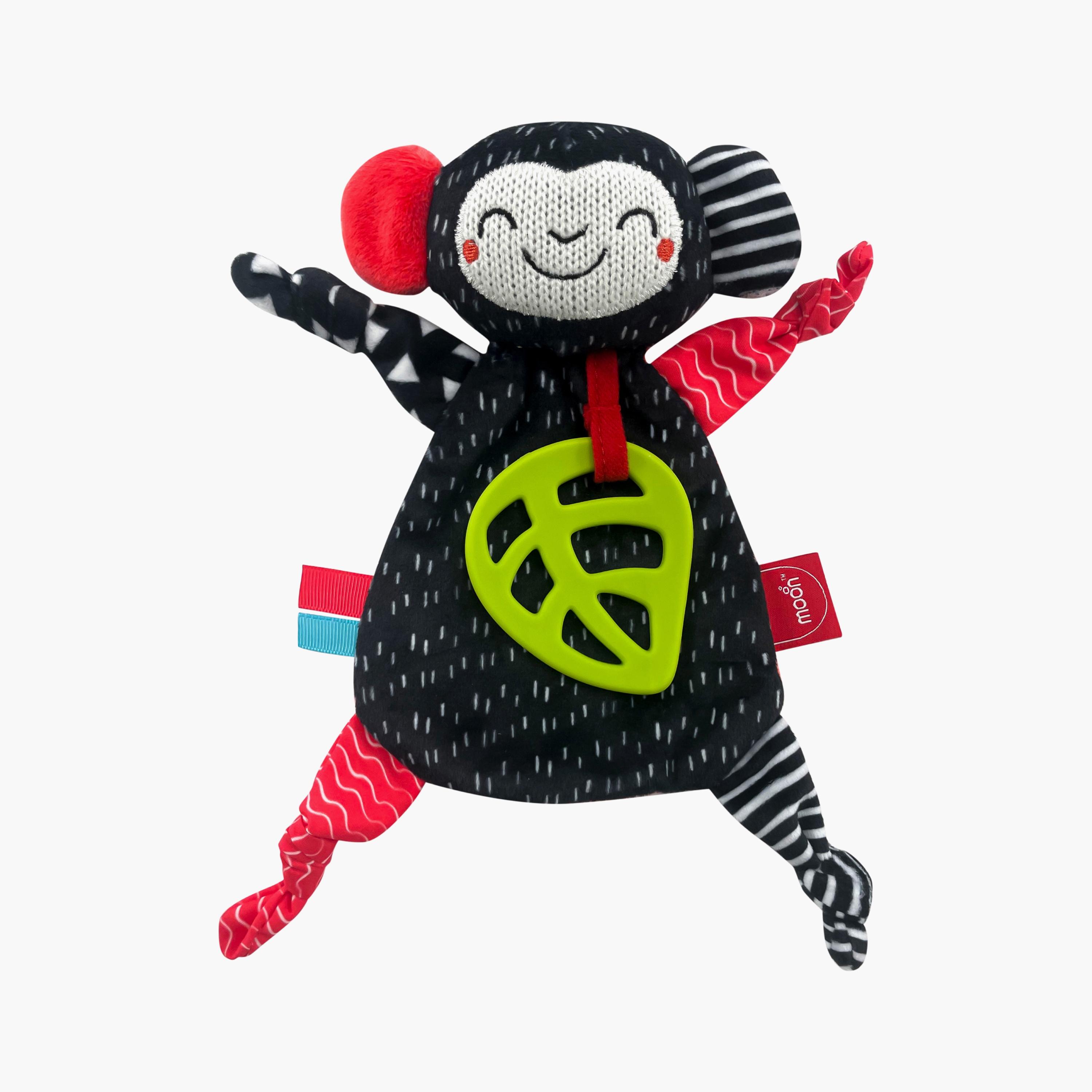 Moon Teething Towel for Baby - Monkey, Black-toys-babyandtoddlertoys-rattlesandteethers-image-1