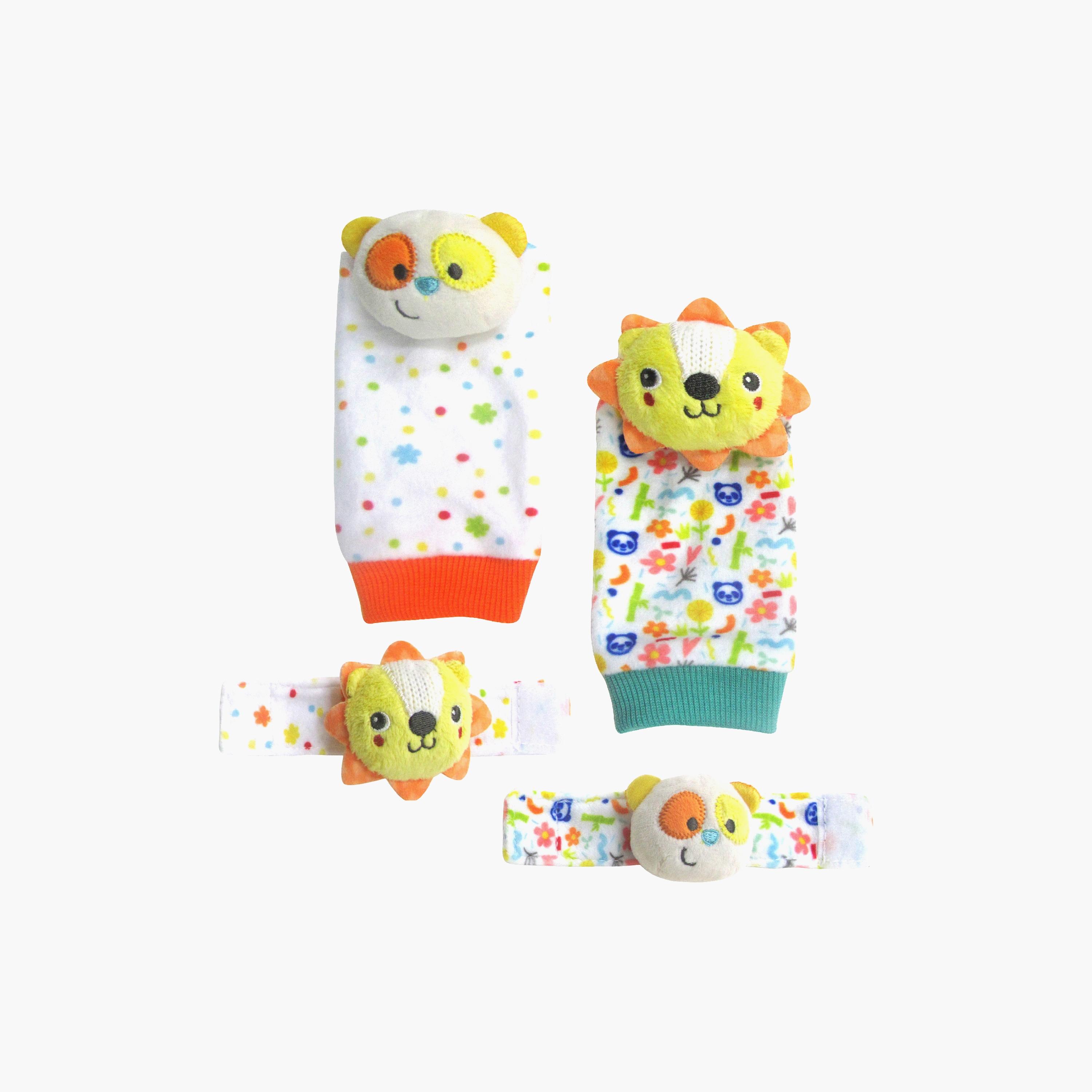 Moon 4-Piece Foot and Wrist Rattle, Multicolor-toys-babyandtoddlertoys-rattlesandteethers-image-1