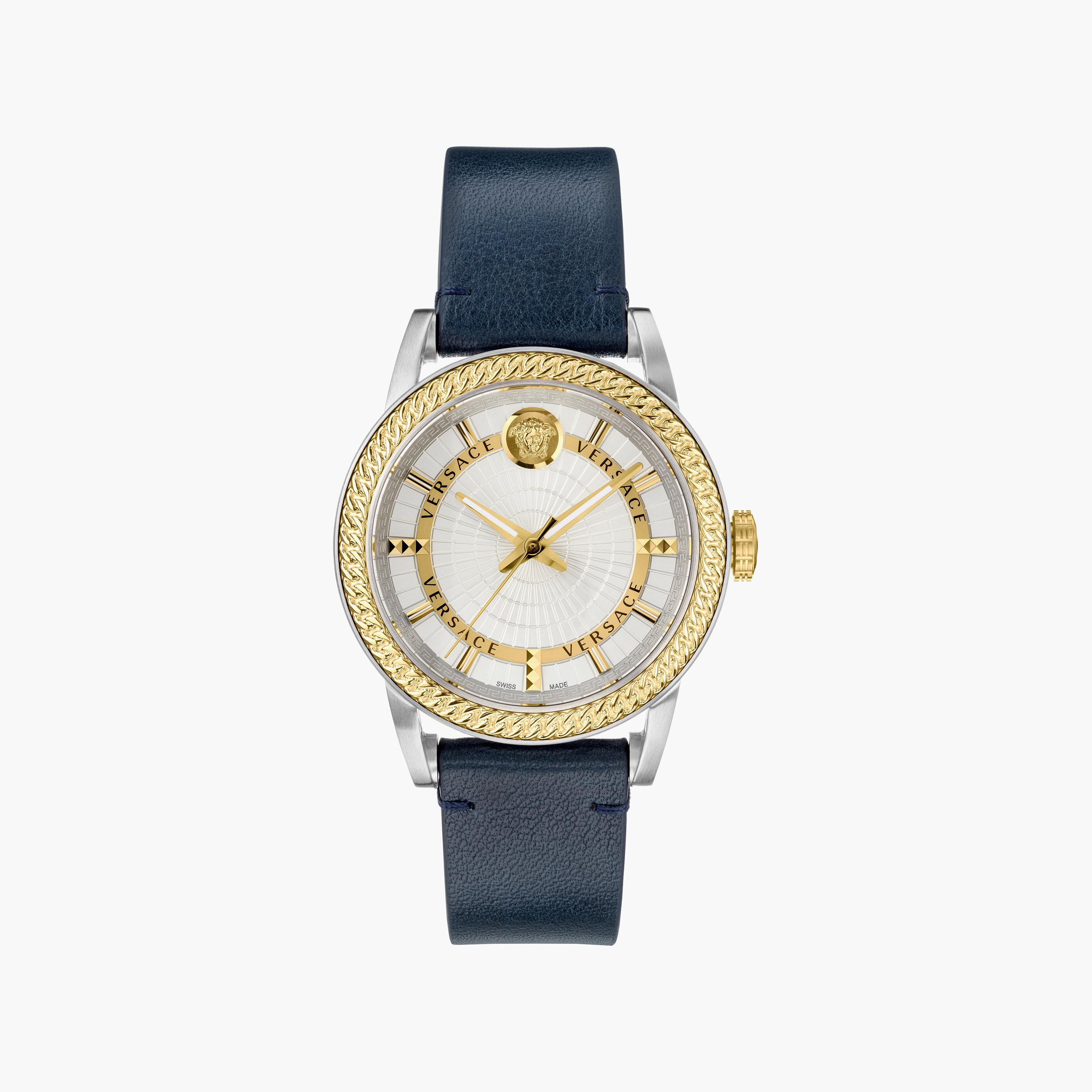 ساعة فيرساتشي صناعة سويسرية بسوار جلدي ازرق ذو أنالوج للرجال | VEPO00120-men-watchesandjewellery-watches-image-1
