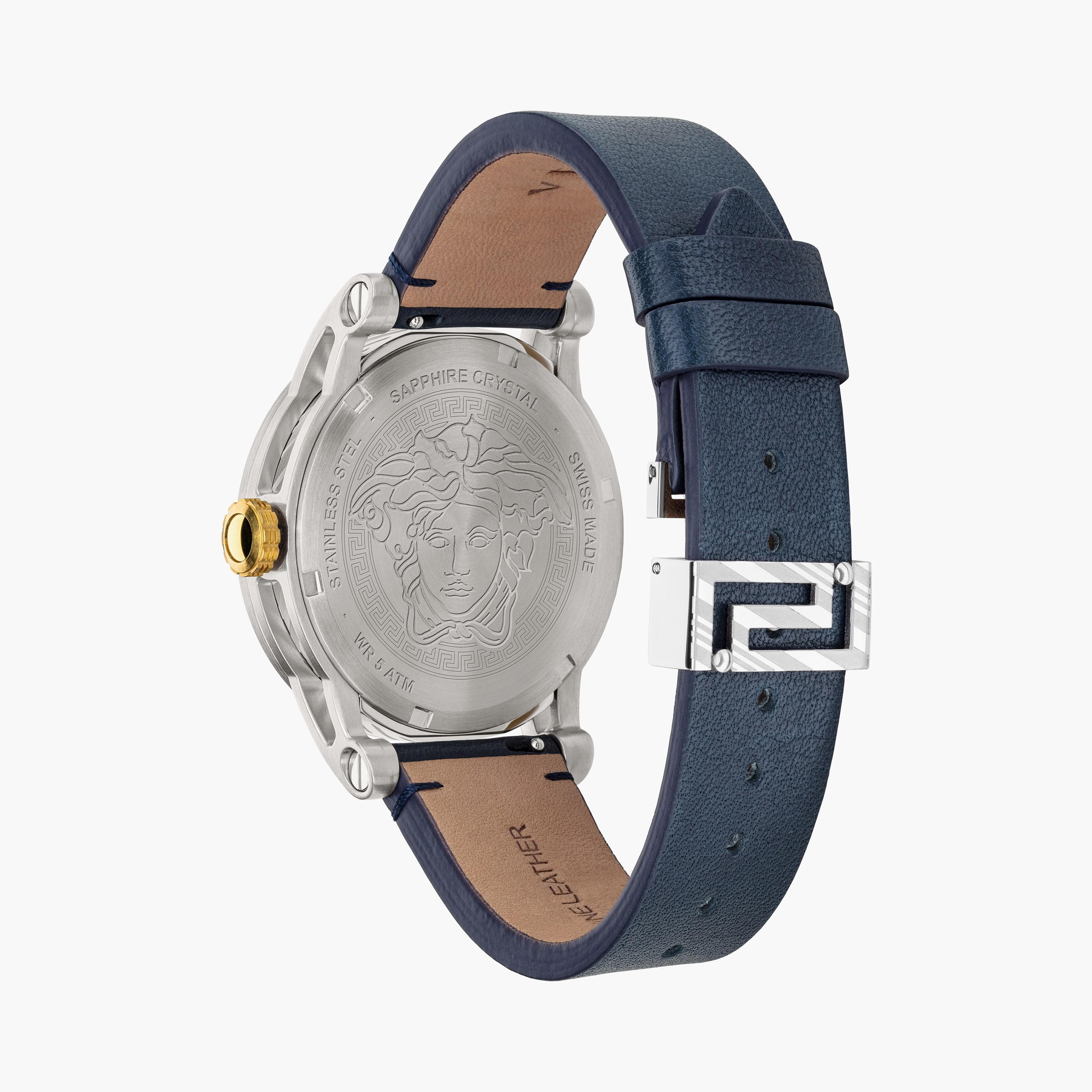 ساعة فيرساتشي صناعة سويسرية بسوار جلدي ازرق ذو أنالوج للرجال | VEPO00120-men-watchesandjewellery-watches-image-3