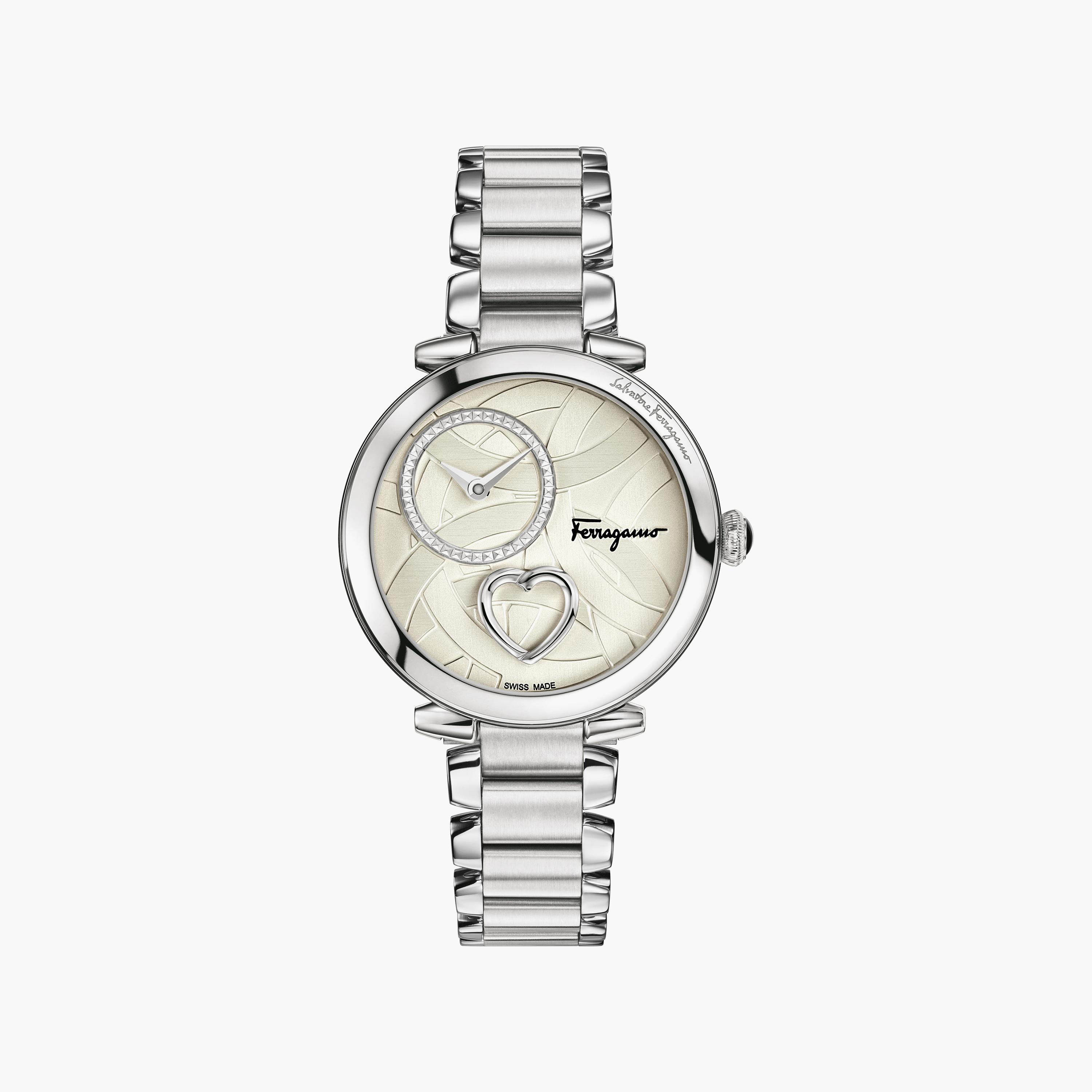 ساعة فيراغامو صناعة سويسرية بسوار فضي ذو أنالوج من ستانلس ستيل للنساء | FE2060016-women-watchesandjewellery-watches-image-1