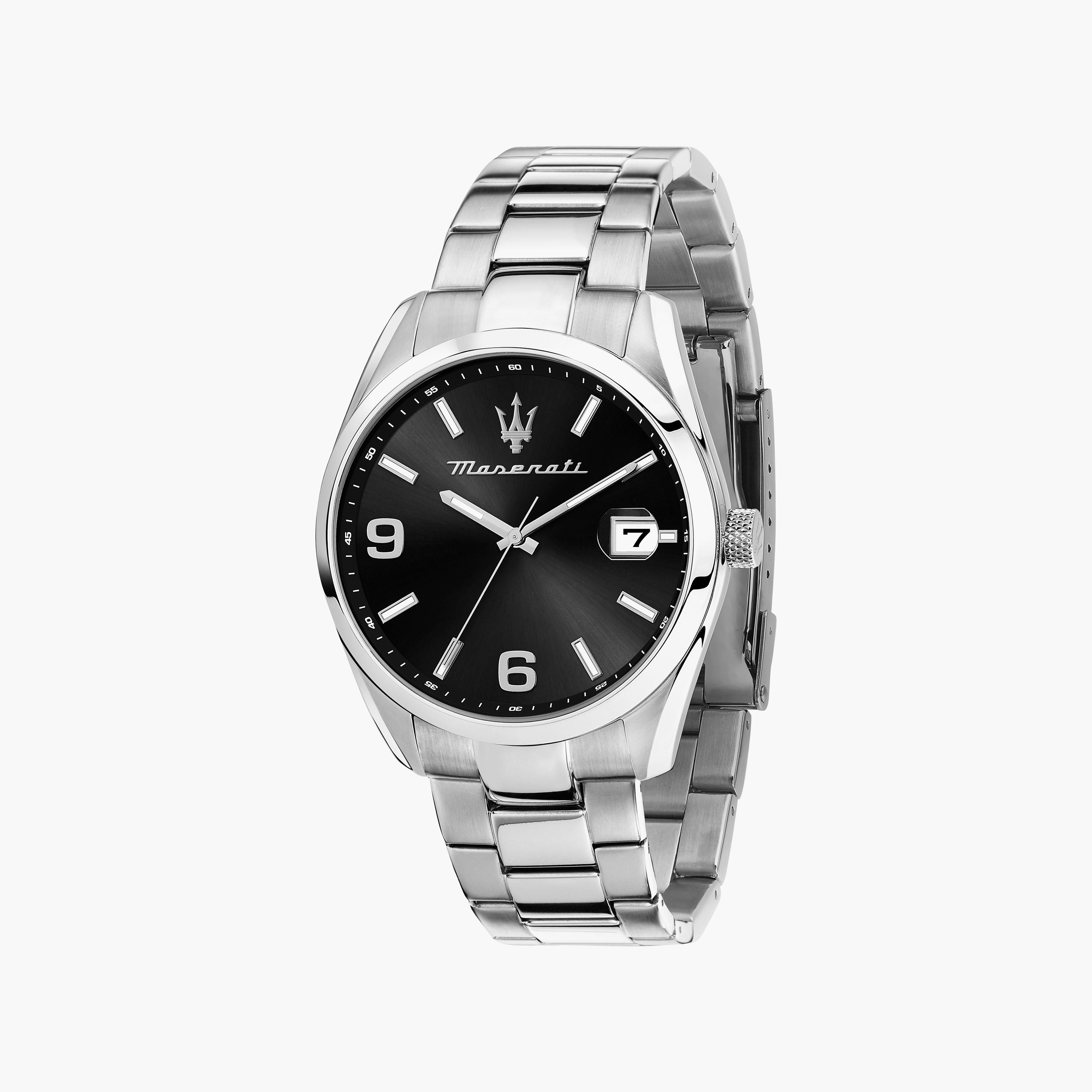 ساعة أنالوج فضية بسوار ستانلس ستيل من مازيراتي للرجال | R8853151007-men-watchesandjewellery-watches-image-1