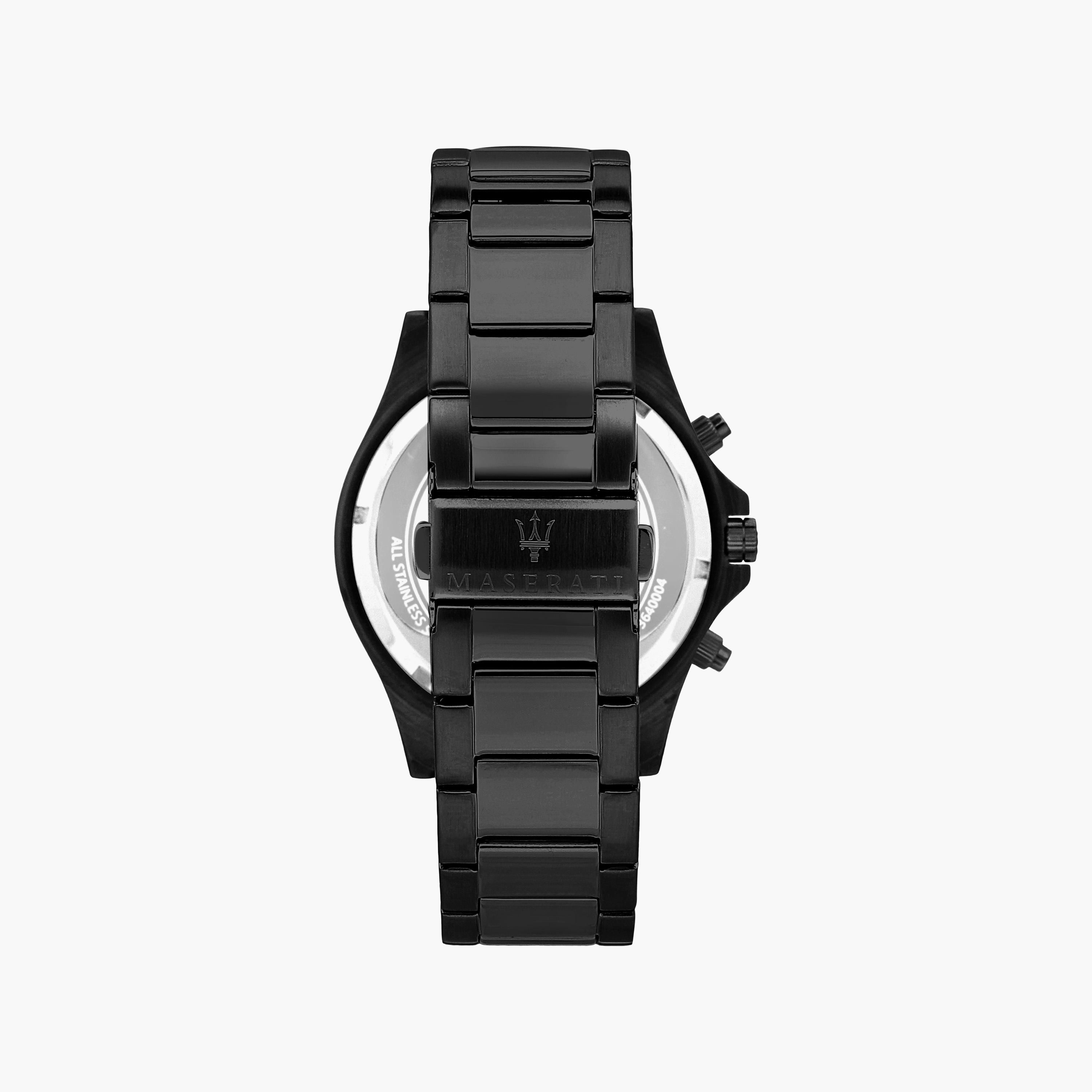 ساعة أنالوج سوداء بسوار ستانلس ستيل من مازيراتي للرجال | R8873640011-men-watchesandjewellery-watches-image-3