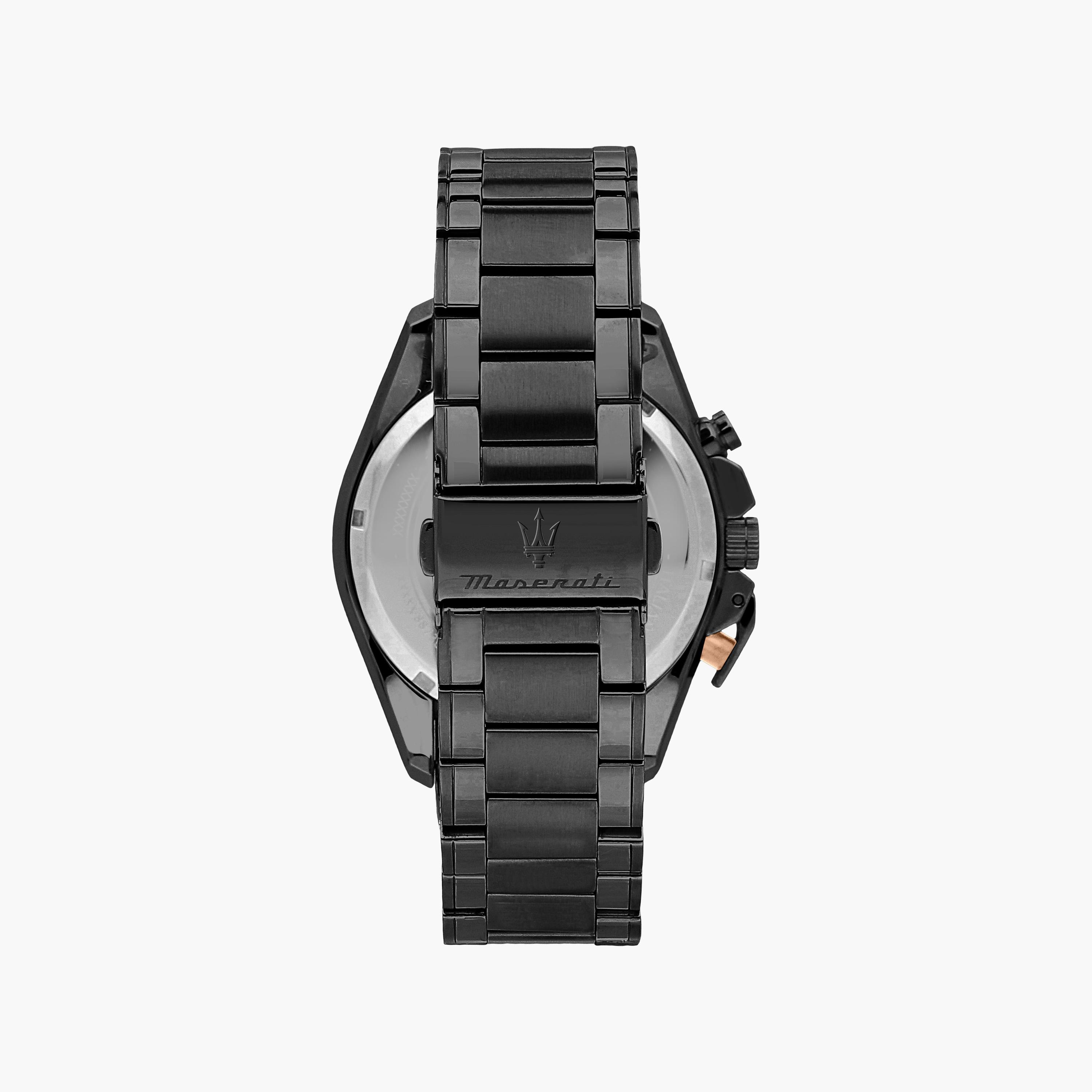 ساعة كرونوغراف سوداء بسوار ستانلس ستيل للرجال من مازيراتي | R8873612048-men-watchesandjewellery-watches-image-3