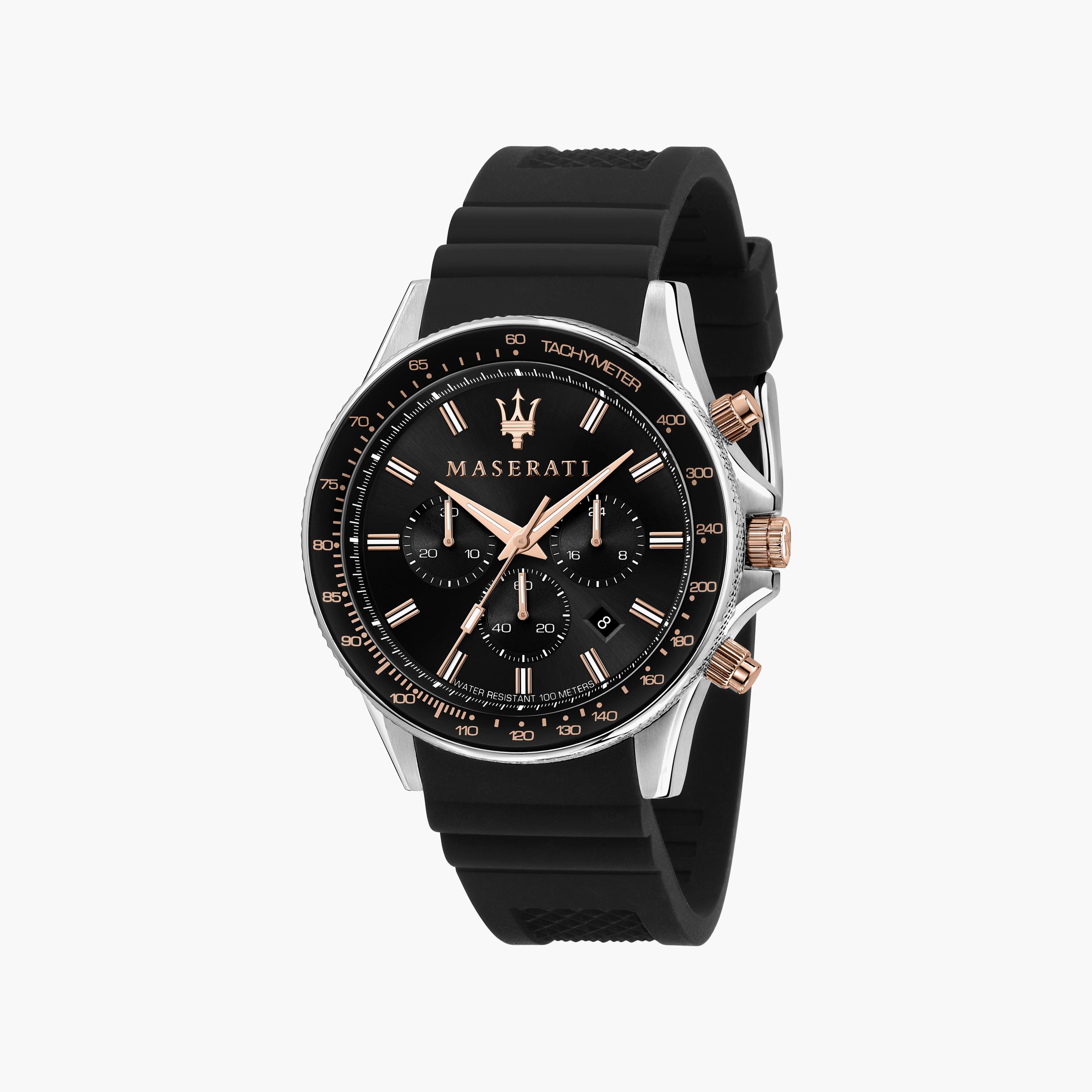 ساعة كرونوغراف بسوار سيليكون اسود من مازيراتي للرجال | R8871640002-men-watchesandjewellery-watches-image-1
