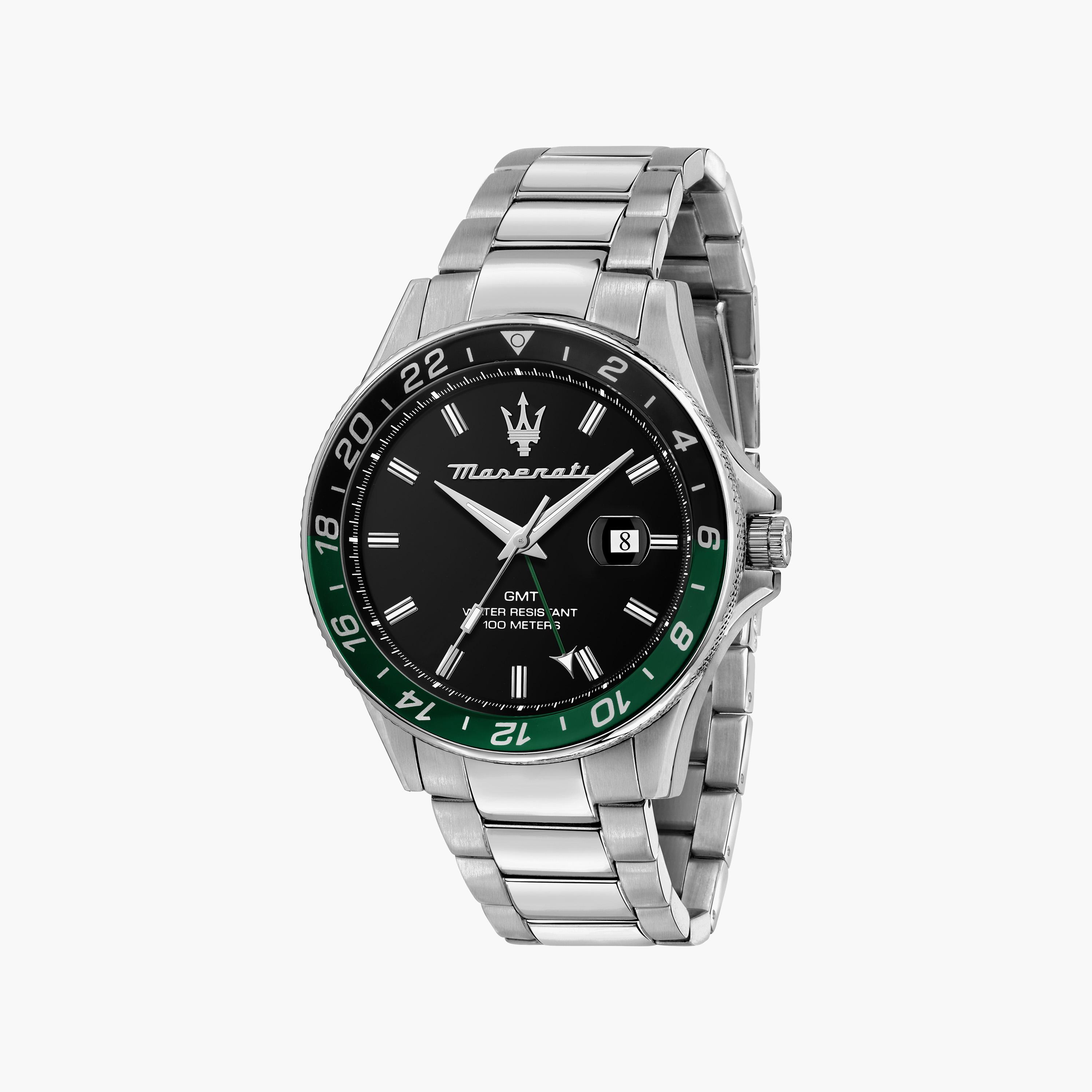 ساعة أنالوج فضية بسوار ستانلس ستيل من مازيراتي للرجال | R8853140005-men-watchesandjewellery-watches-image-1