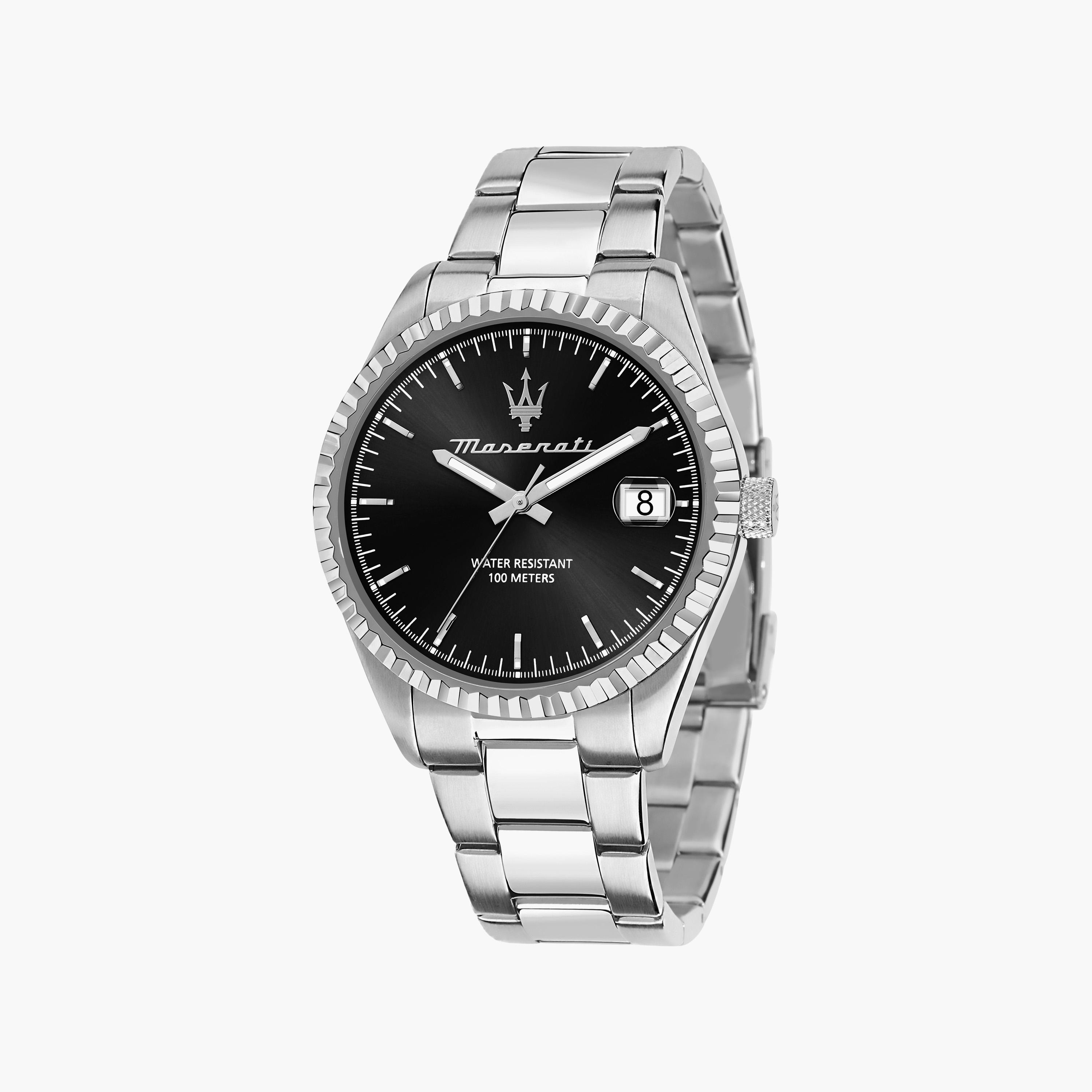 ساعة أنالوج فضية بسوار ستانلس ستيل من مازيراتي للرجال | R8853100028-men-watchesandjewellery-watches-image-1
