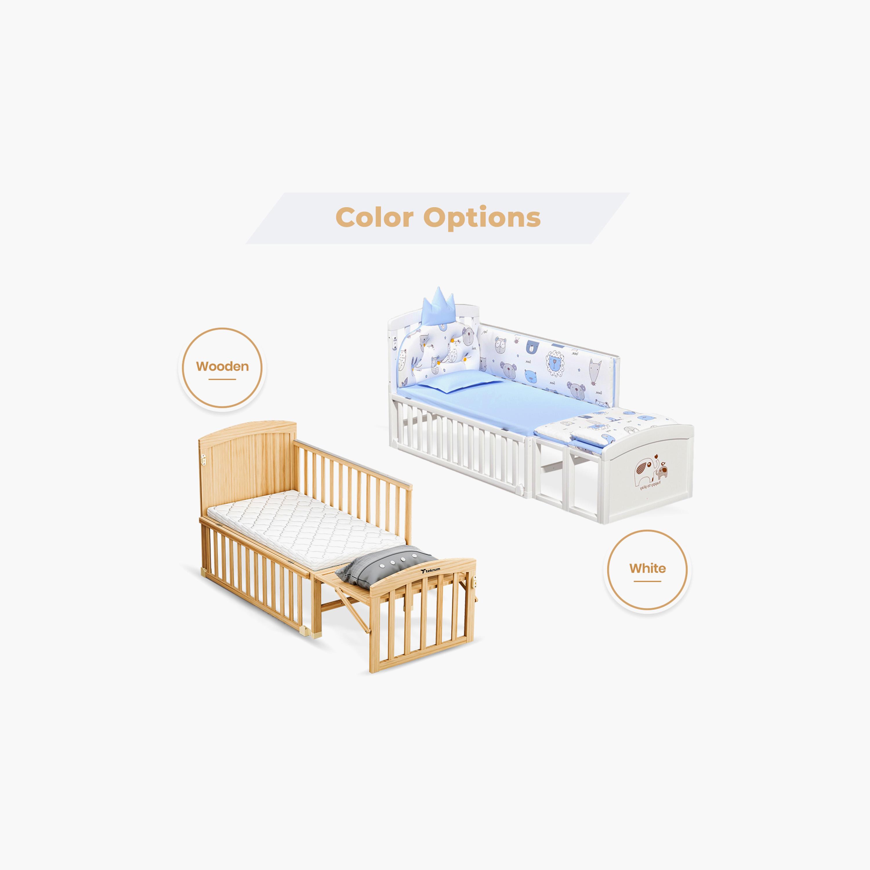 TEKNUM 7-in-1 Convertible Bed & Bedside Crib with Accessories, Natural Wood-baby-nursery-furniture-cribsandbeds-babycribs-image-3