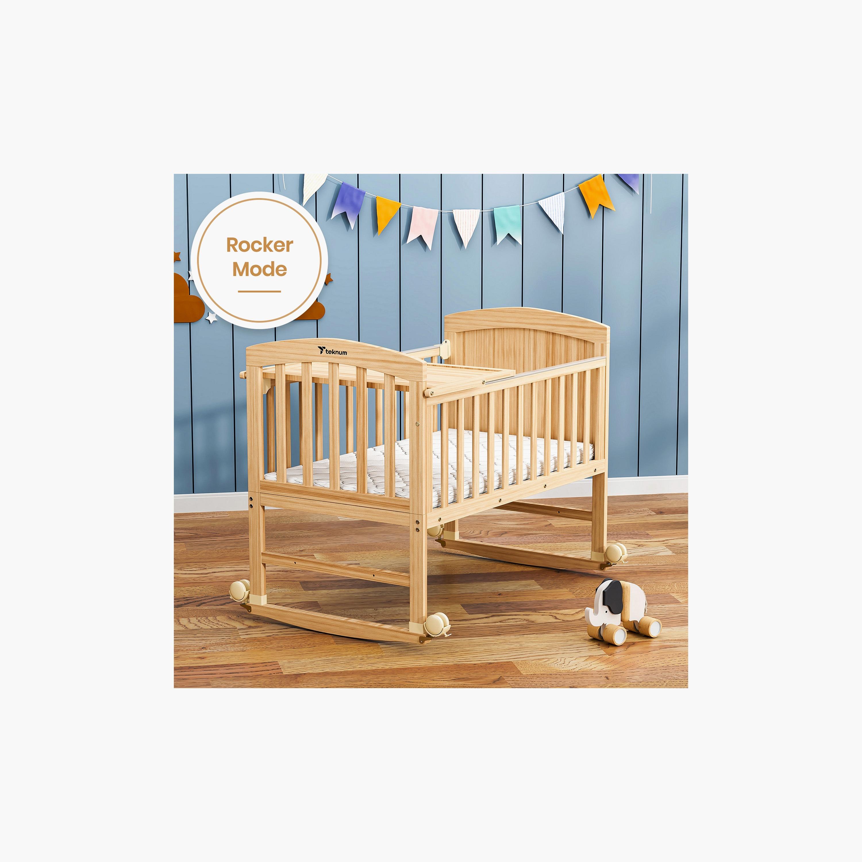 TEKNUM 7-in-1 Convertible Bed & Bedside Crib with Accessories, Natural Wood-baby-nursery-furniture-cribsandbeds-babycribs-image-4
