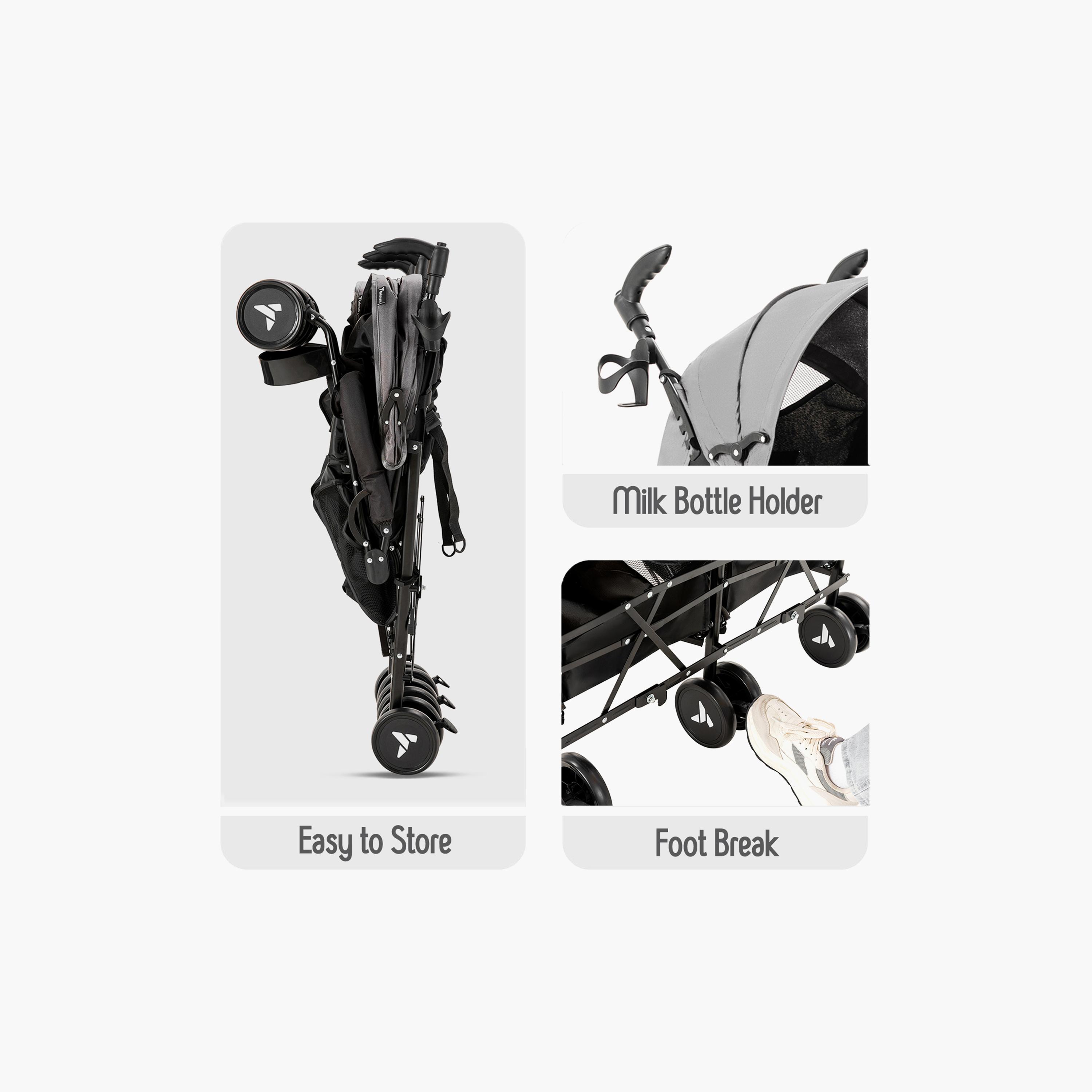 Teknum Twin Baby Stroller, Grey-baby-gear-strollersandprams-strollers-image-4