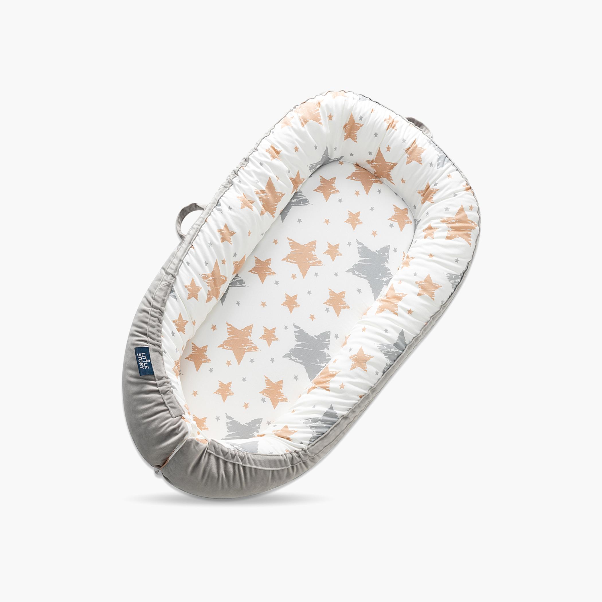 Little Story Newborn Lounger Bed, Galaxy Grey-baby-nursery-babybedding-image-1