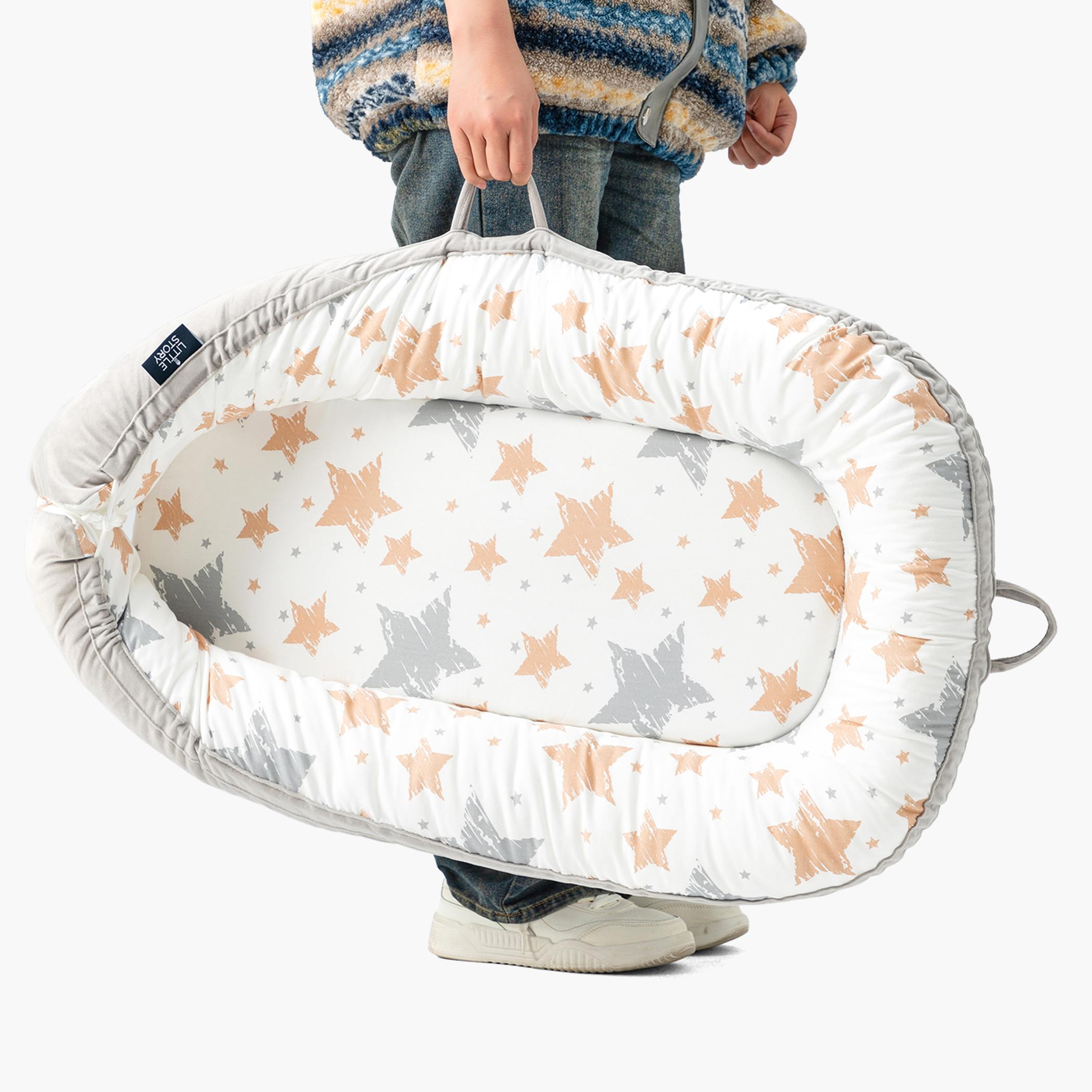 Little Story Newborn Lounger Bed, Galaxy Grey-baby-nursery-babybedding-image-5