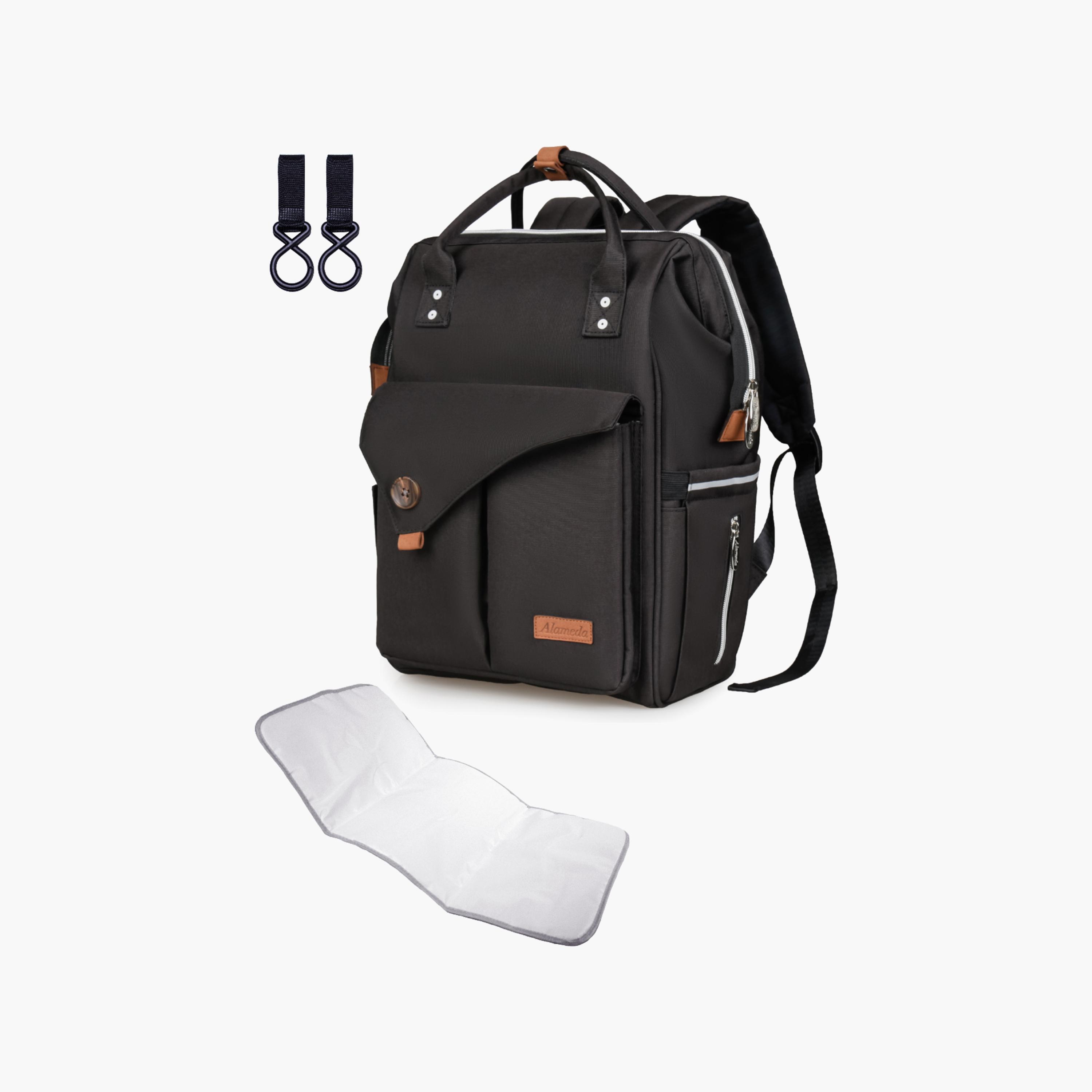 Alameda Multifunction Diaper Backpack, Black - XXL-baby-diapering-diaperbags-image-2