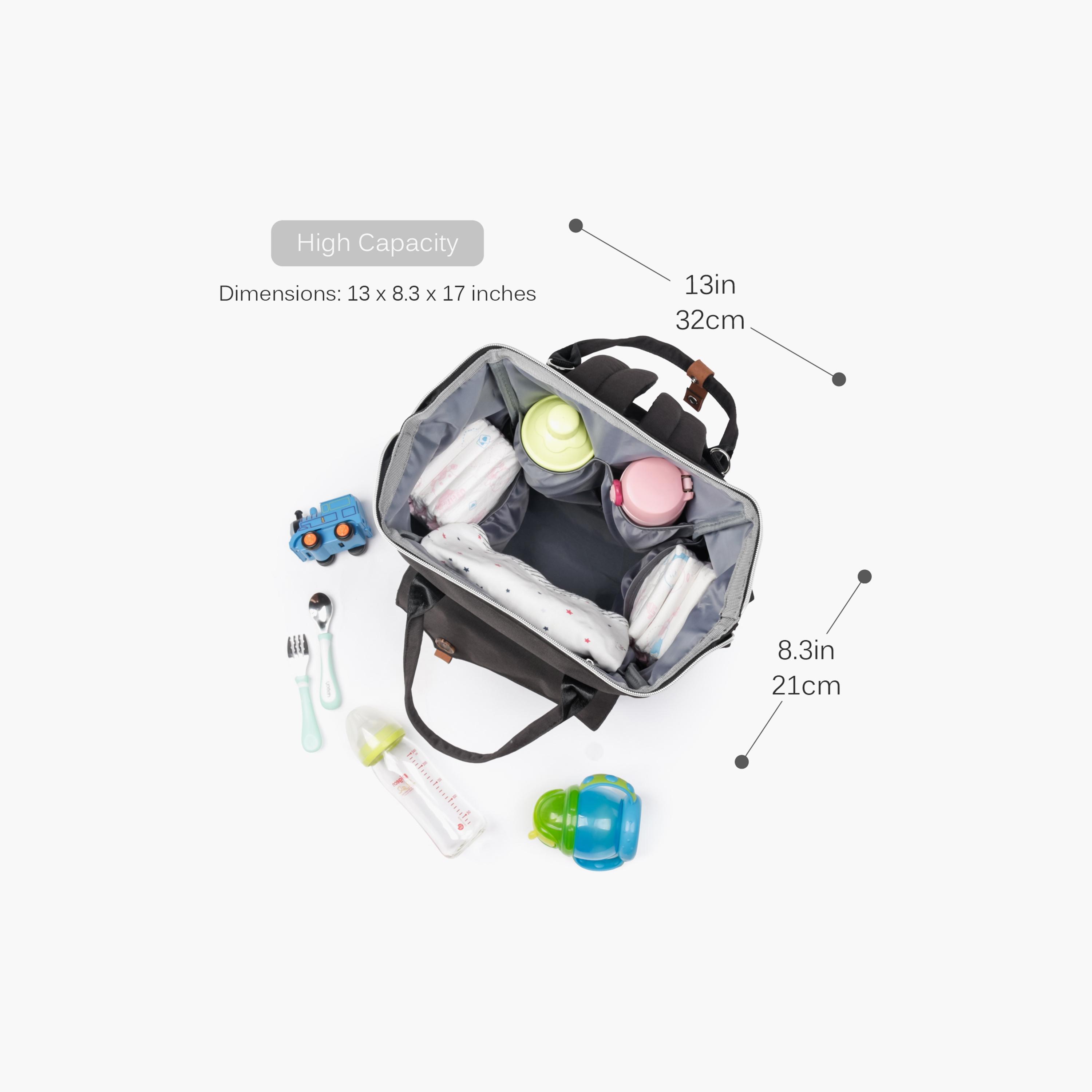Alameda Multifunction Diaper Backpack, Black - XXL-baby-diapering-diaperbags-image-5