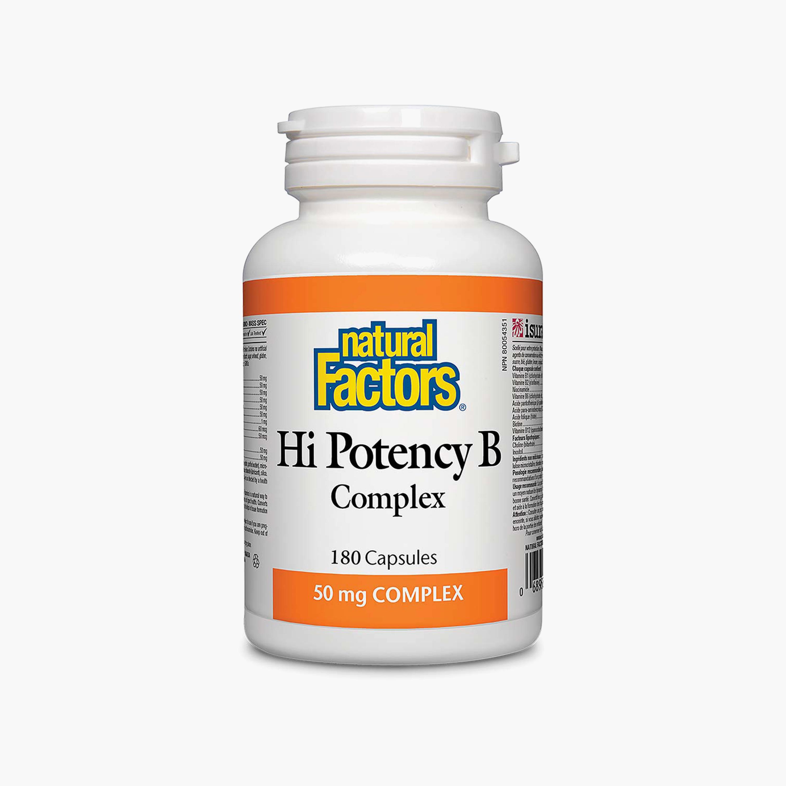 Hi Potency B Complex, 50 mg, 180 Capsules-sports-nutrition-vitaminshealthsupplements-image-1