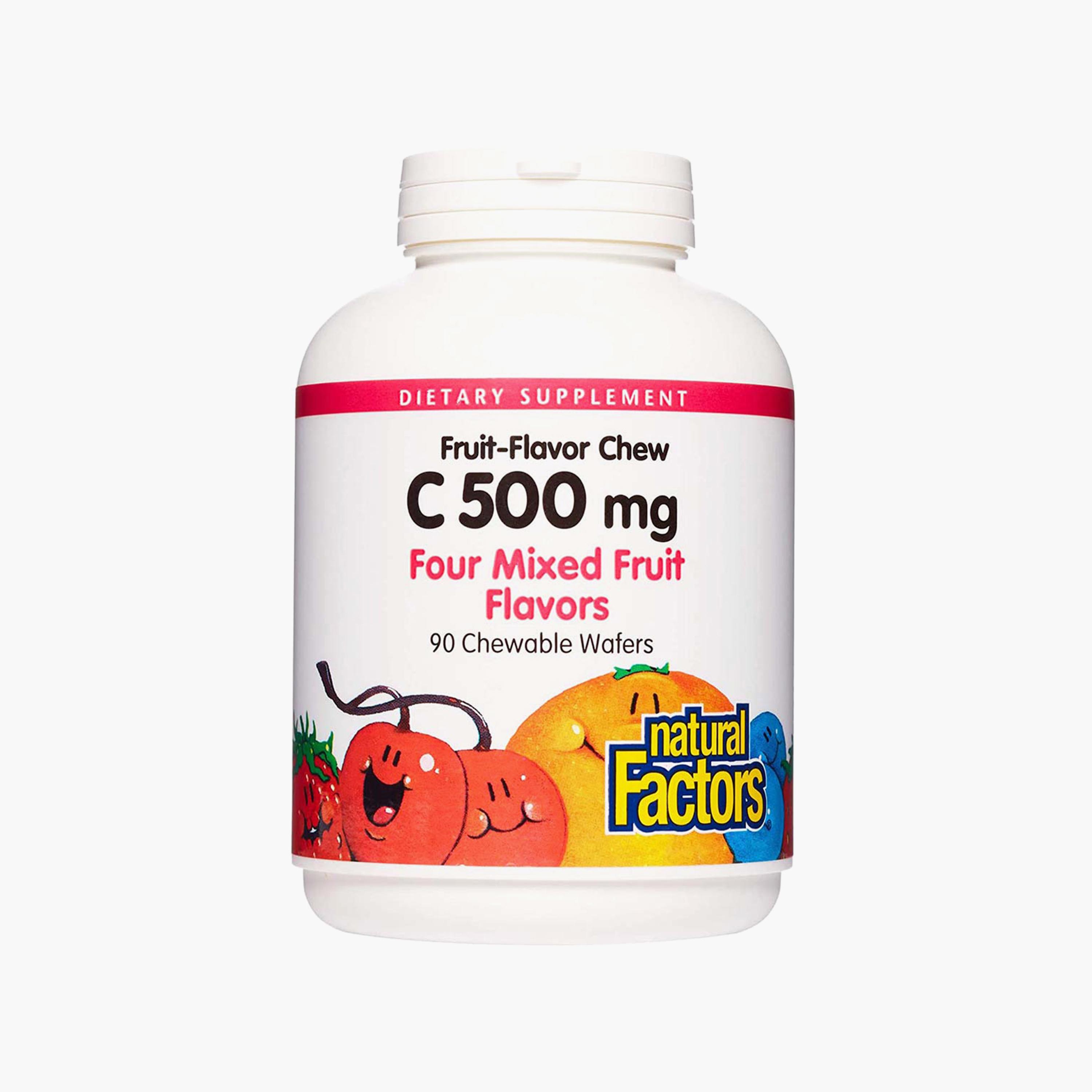 فيتامين سي 500 مجم ويفر قابل للمضغ، فواكه مشكلة، 900 رقاقة قابلة للمضغ-sports-nutrition-vitaminshealthsupplements-image-1