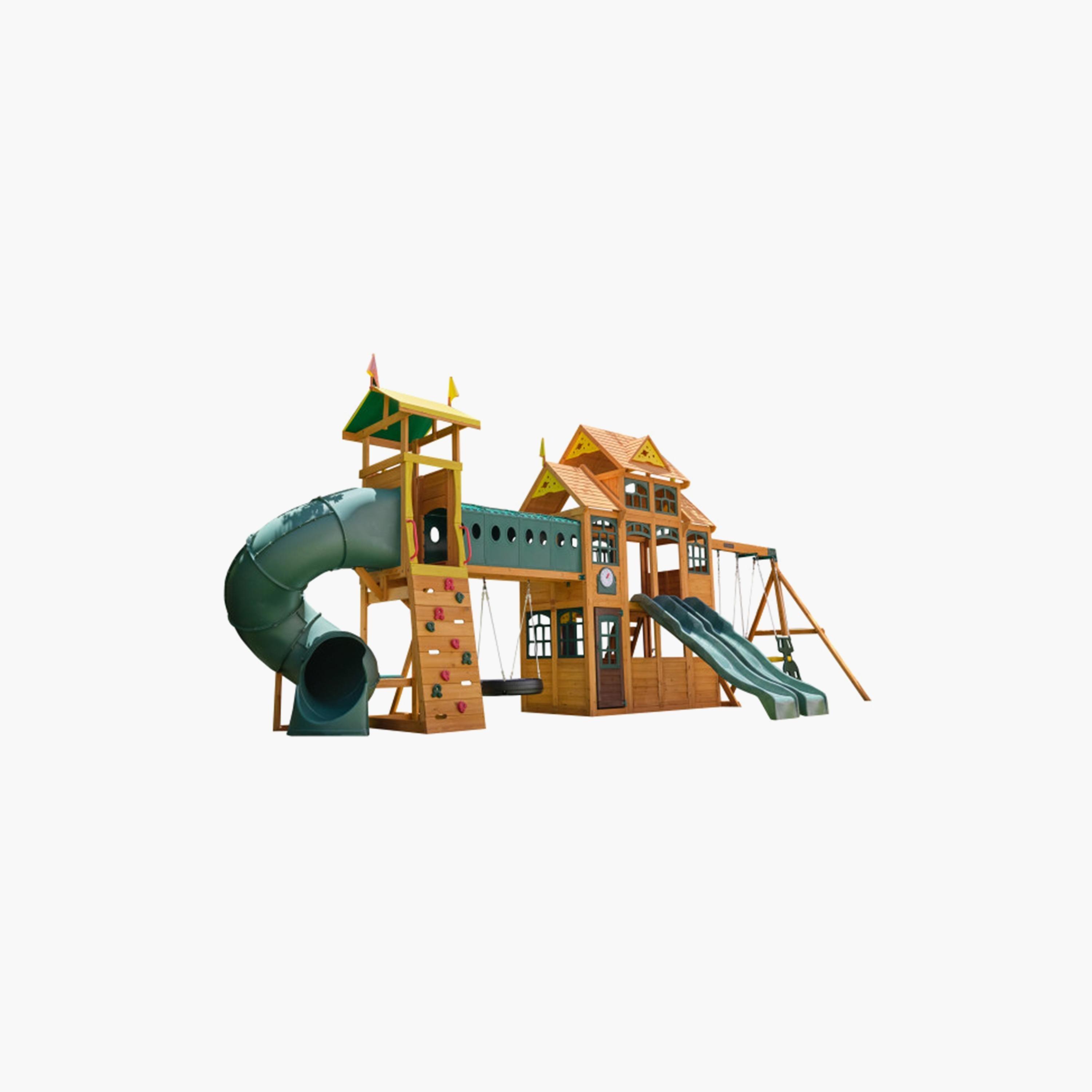 Kidkraft Bear Cave Lodge Swing and Playset-toys-outdoor-slidesandswings-image-1