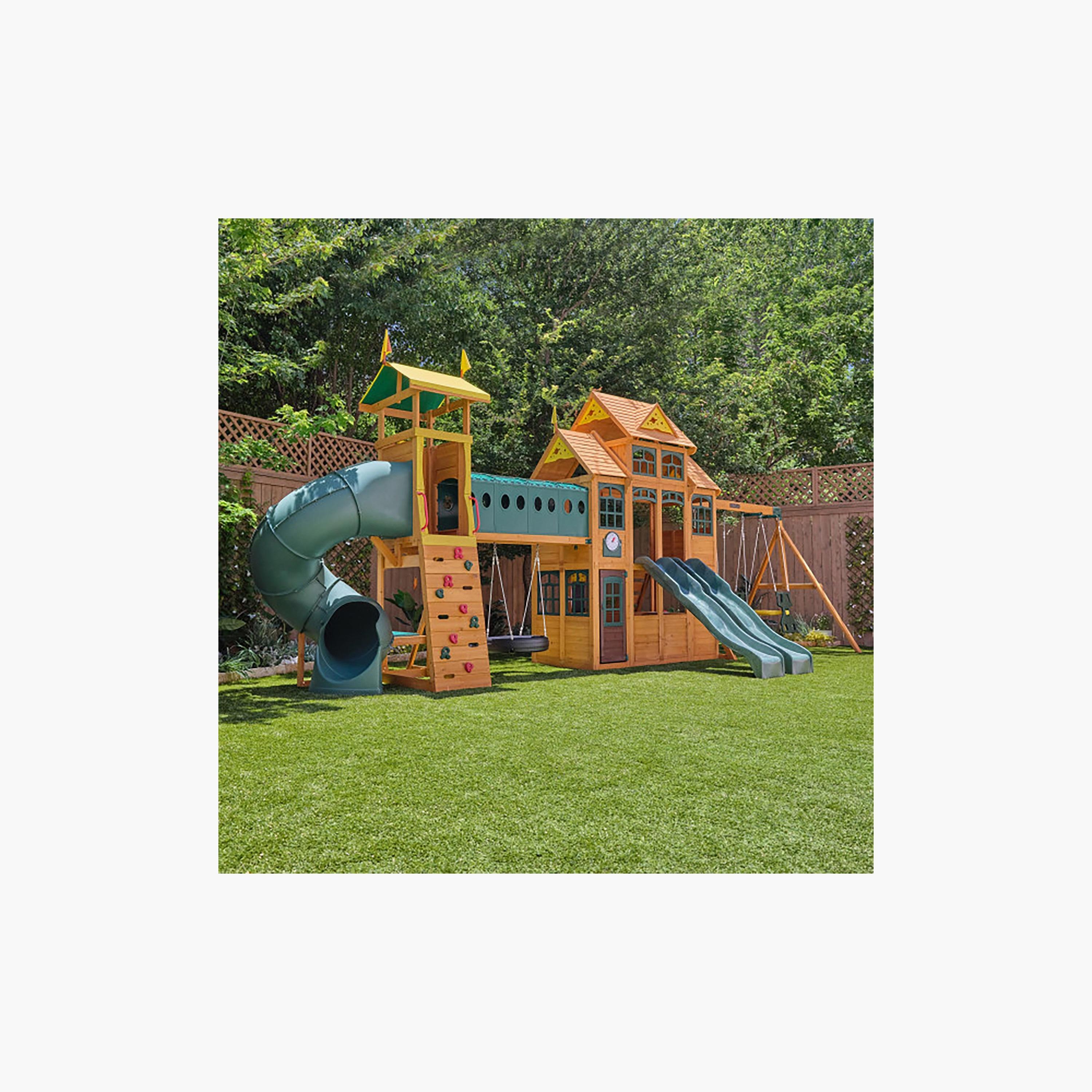 Kidkraft Bear Cave Lodge Swing and Playset-toys-outdoor-slidesandswings-image-2