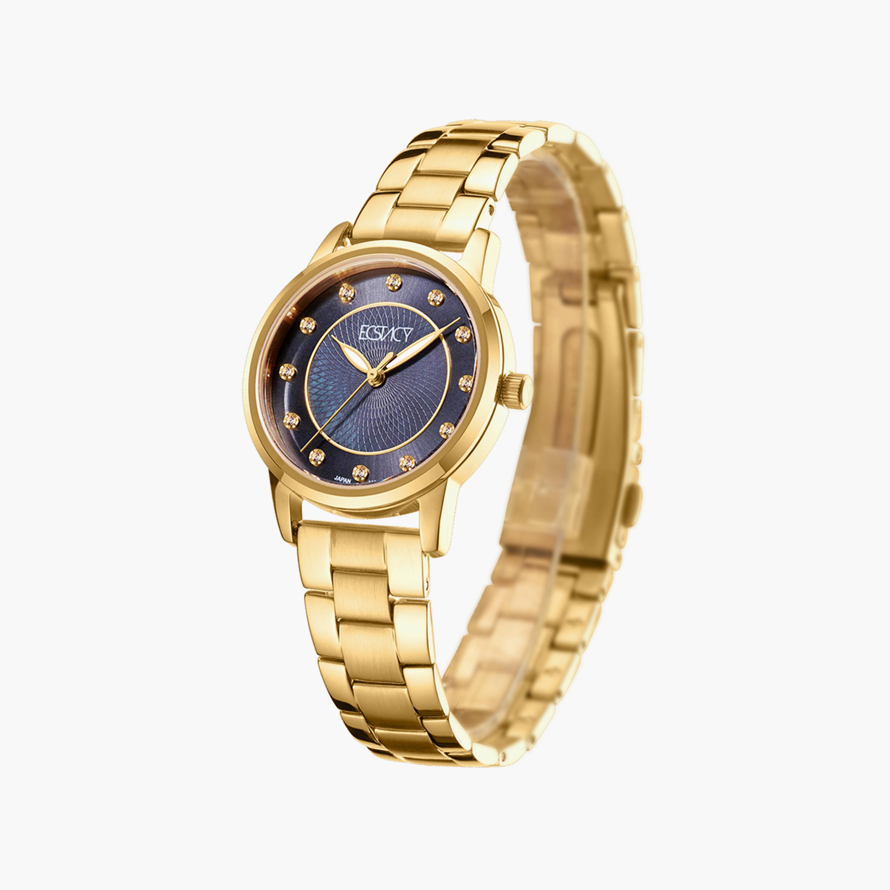 ساعة إكستاسي ذو انالوج للنساء بسوار ذهبي مع ستانلس ستيل | E20503-GBGMB-women-watchesandjewellery-watches-image-2