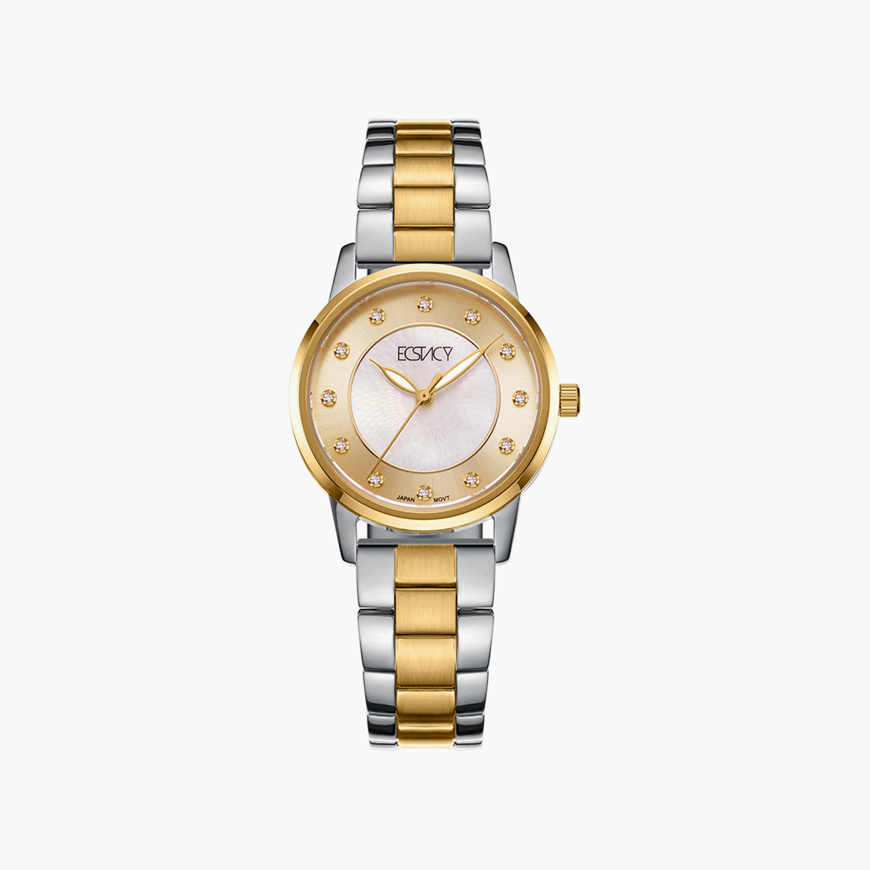 ساعة إكستاسي ذو انالوج للنساء بسوار فضي وذهبي مع ستانلس ستيل | E20503-TBTCM-women-watchesandjewellery-watches-image-1