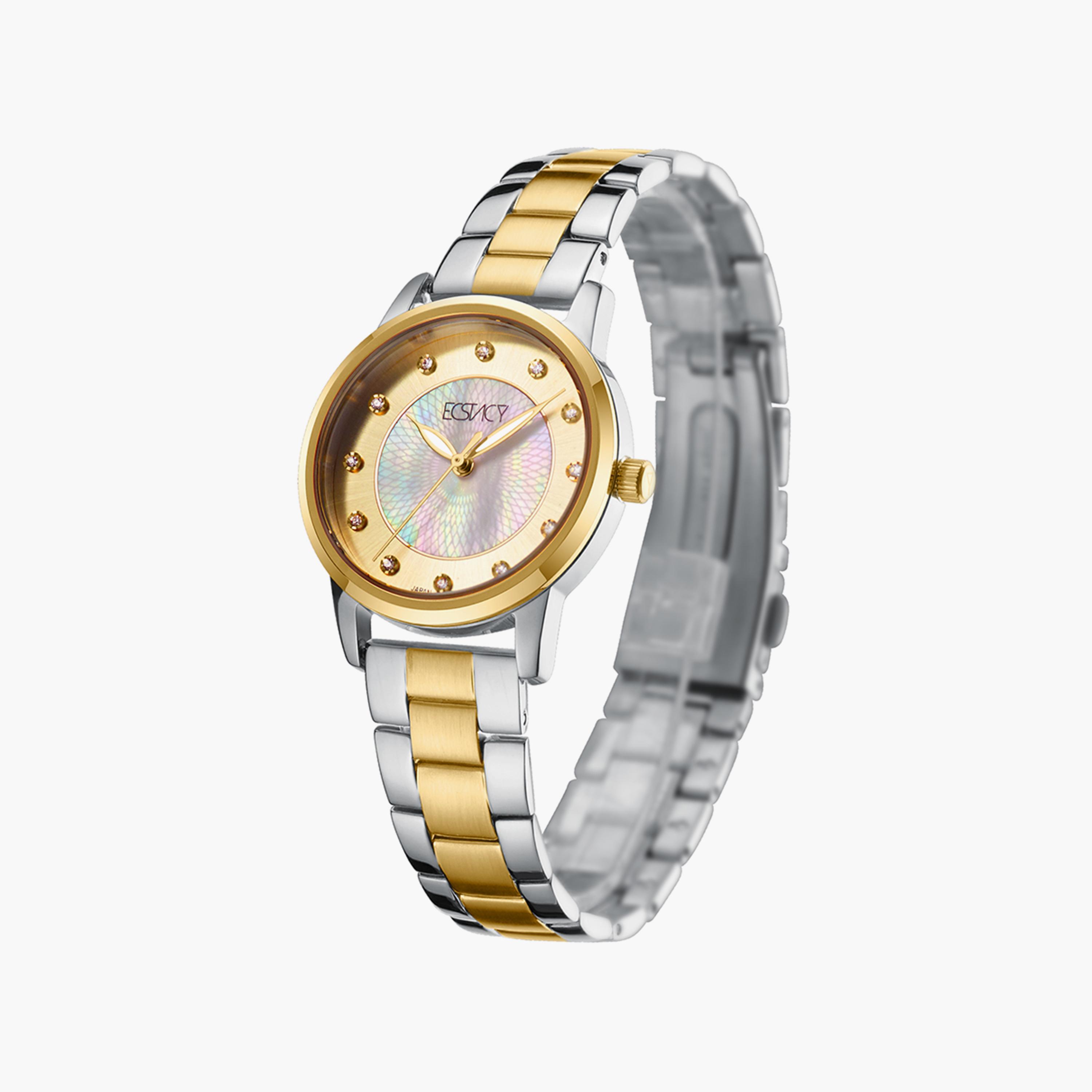 ساعة إكستاسي ذو انالوج للنساء بسوار فضي وذهبي مع ستانلس ستيل | E20503-TBTCM-women-watchesandjewellery-watches-image-2