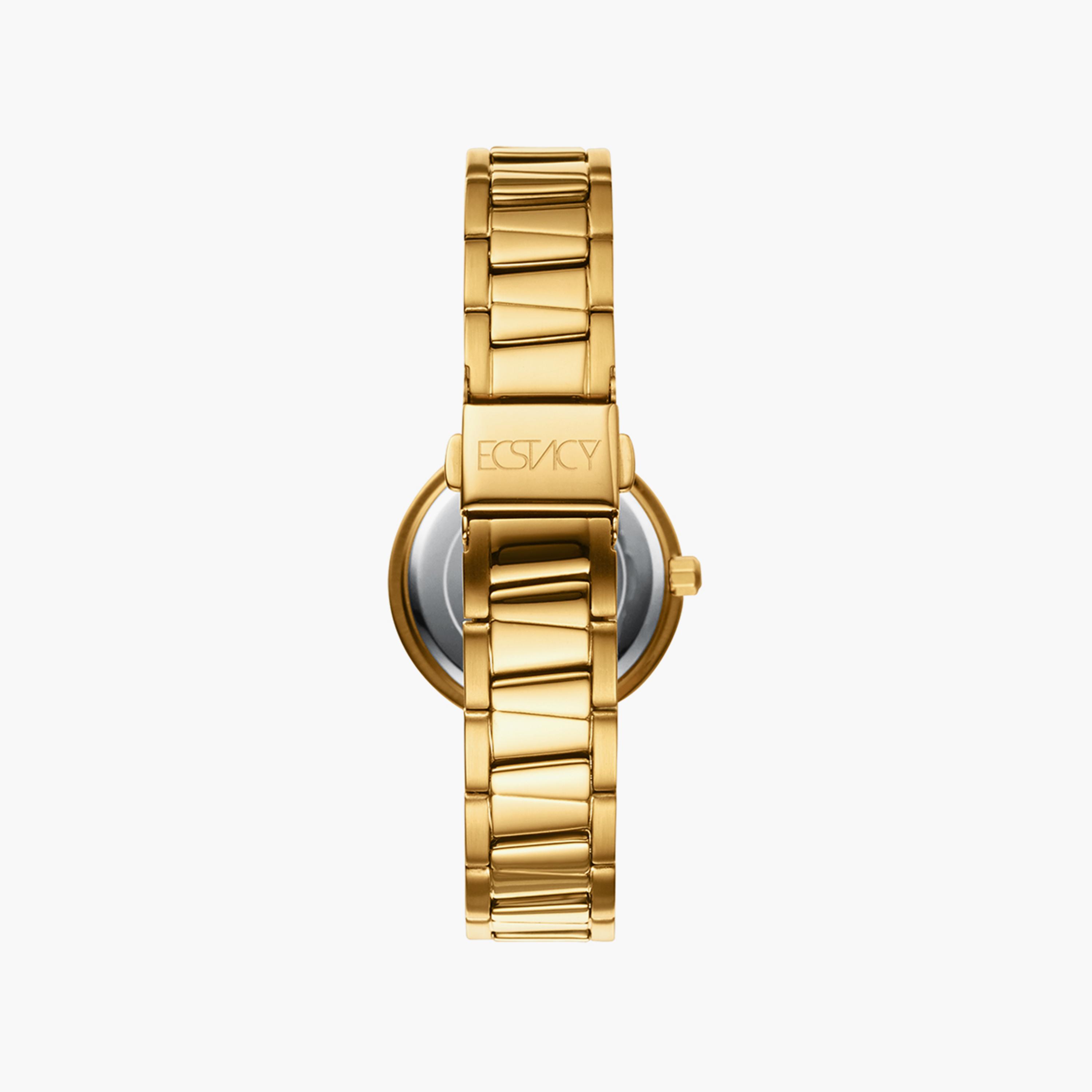 ساعة أنالوج ذهبية بسوار ستانلس ستيل من إكستاسي | E20504-GBGM-women-watchesandjewellery-watches-image-3
