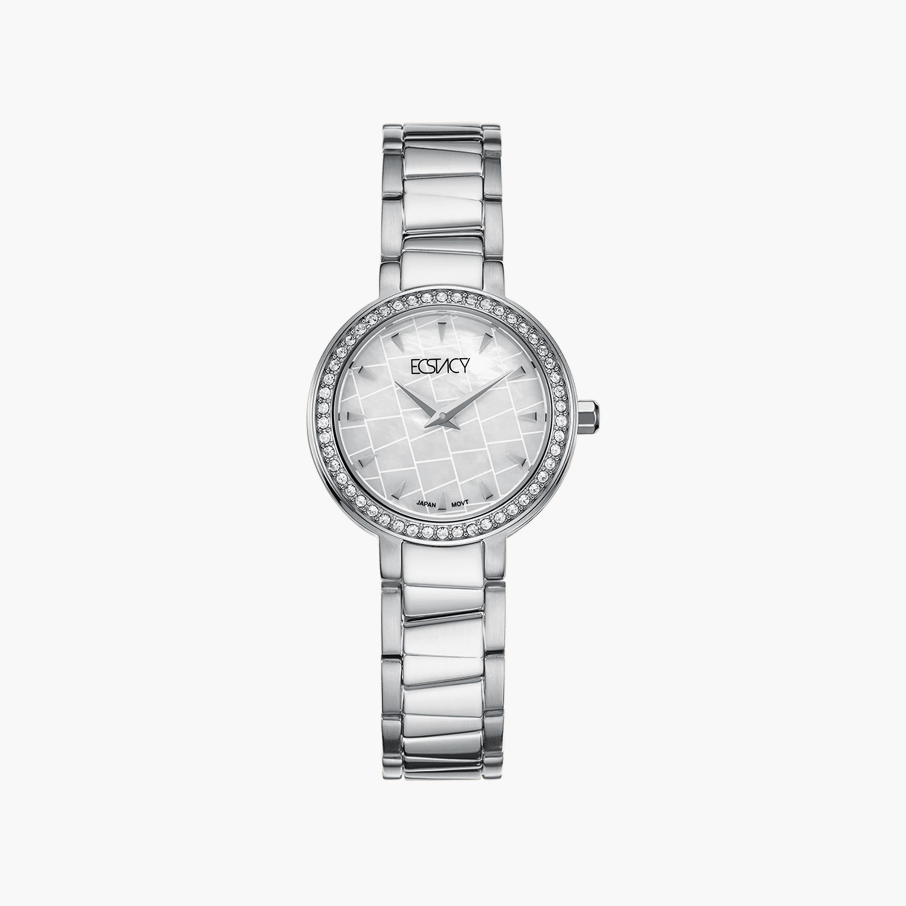 Ecstacy Silver Analog Stainless Steel Strap Watch | E20504-SBSM-women-watchesandjewellery-watches-image-1